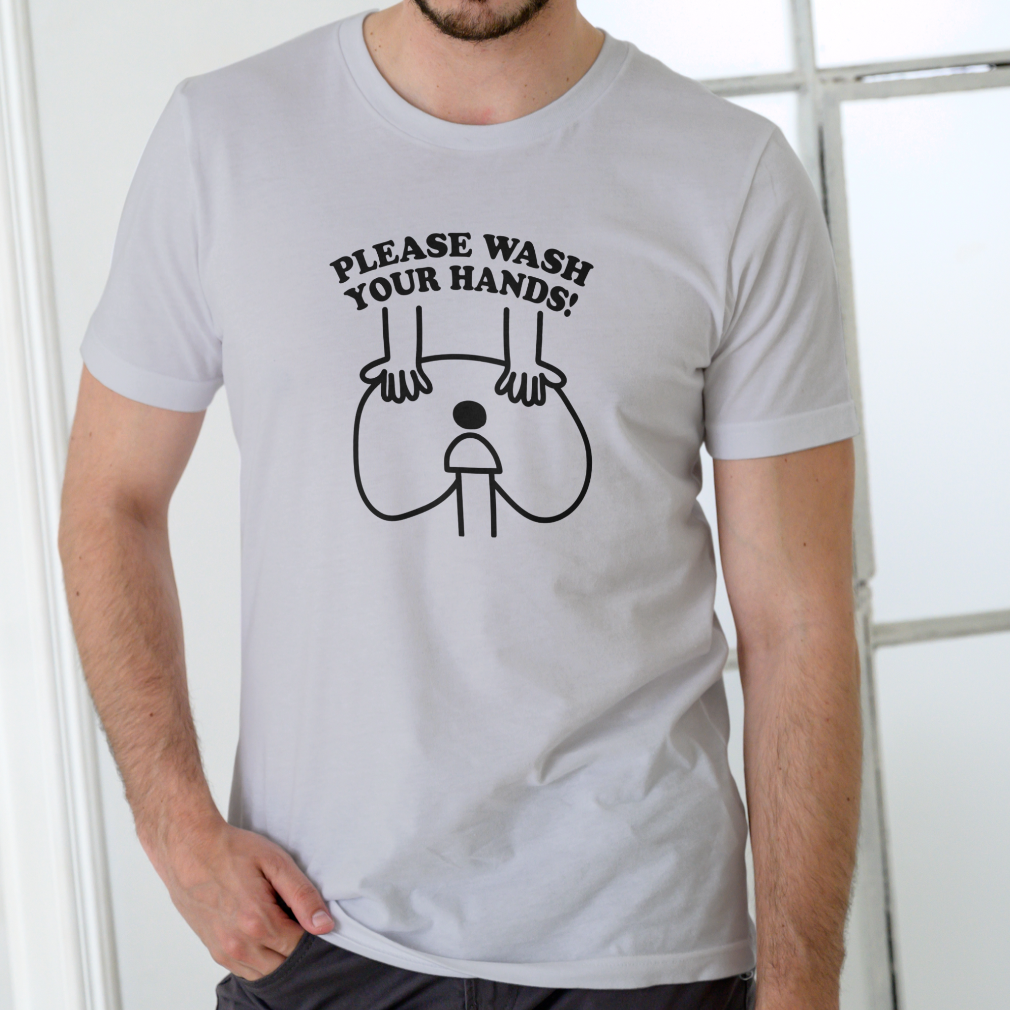 WASH YOUR HANDS funny T Shirt, Unisex Cotton