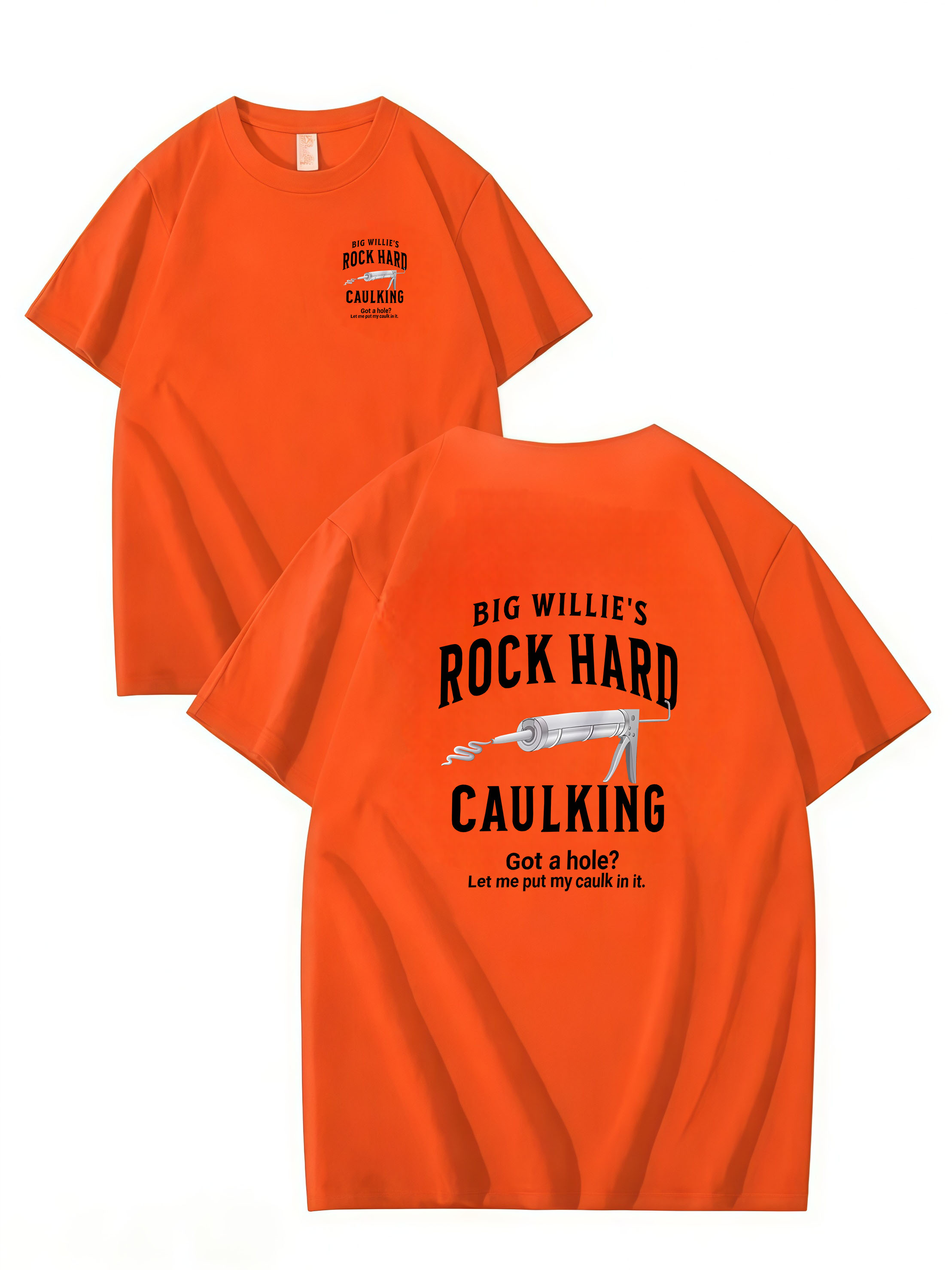 ROCK HARD CAULKING SERVICE, BIG WILLIES, T-SHIRT, UNISEX, COTTON