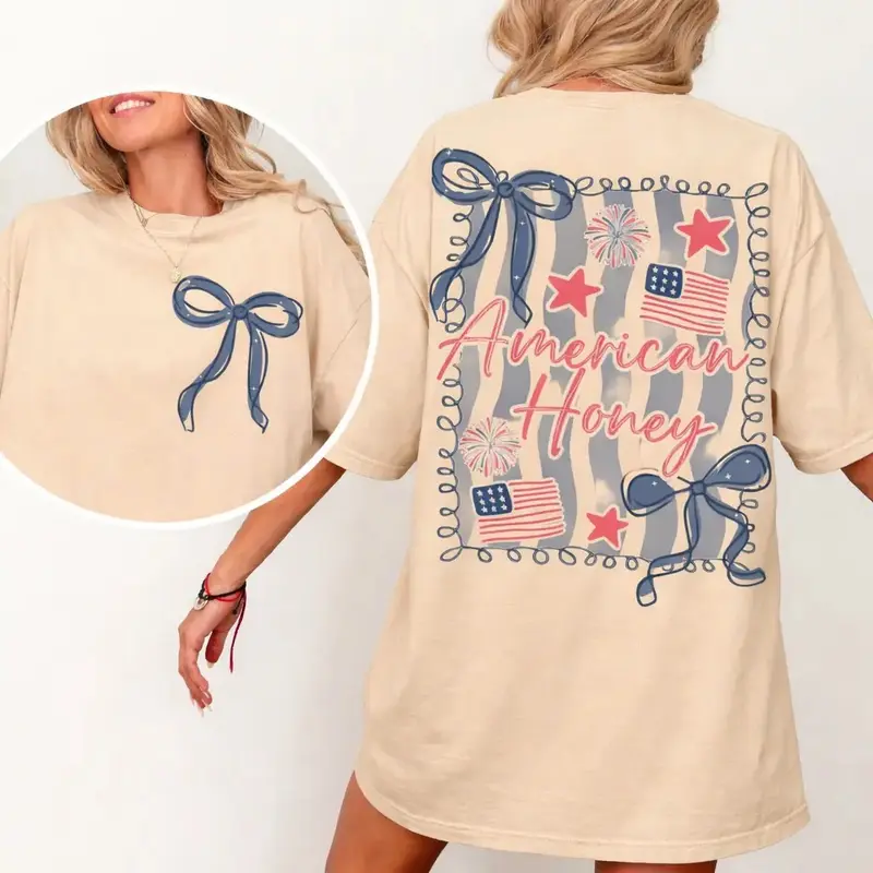 Women's American Honey Coquette 4th of July T-Shirt – Vintage USA Merica
