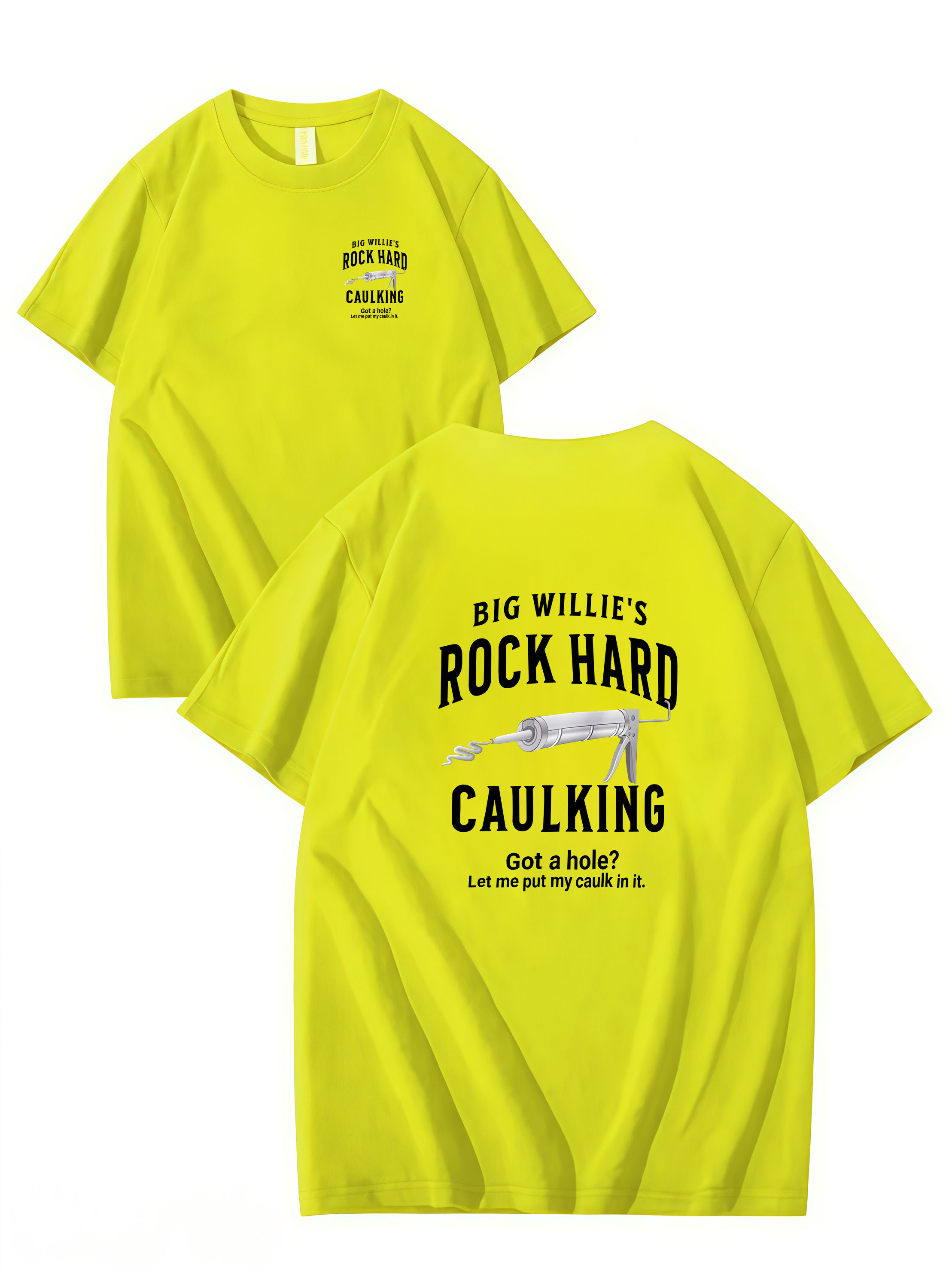 ROCK HARD CAULKING SERVICE, BIG WILLIES, T-SHIRT, UNISEX, COTTON