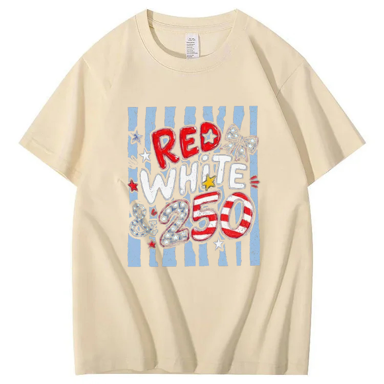 250th Anniversary Shirt – Red White and 250 Patriotic 4th of July Tee