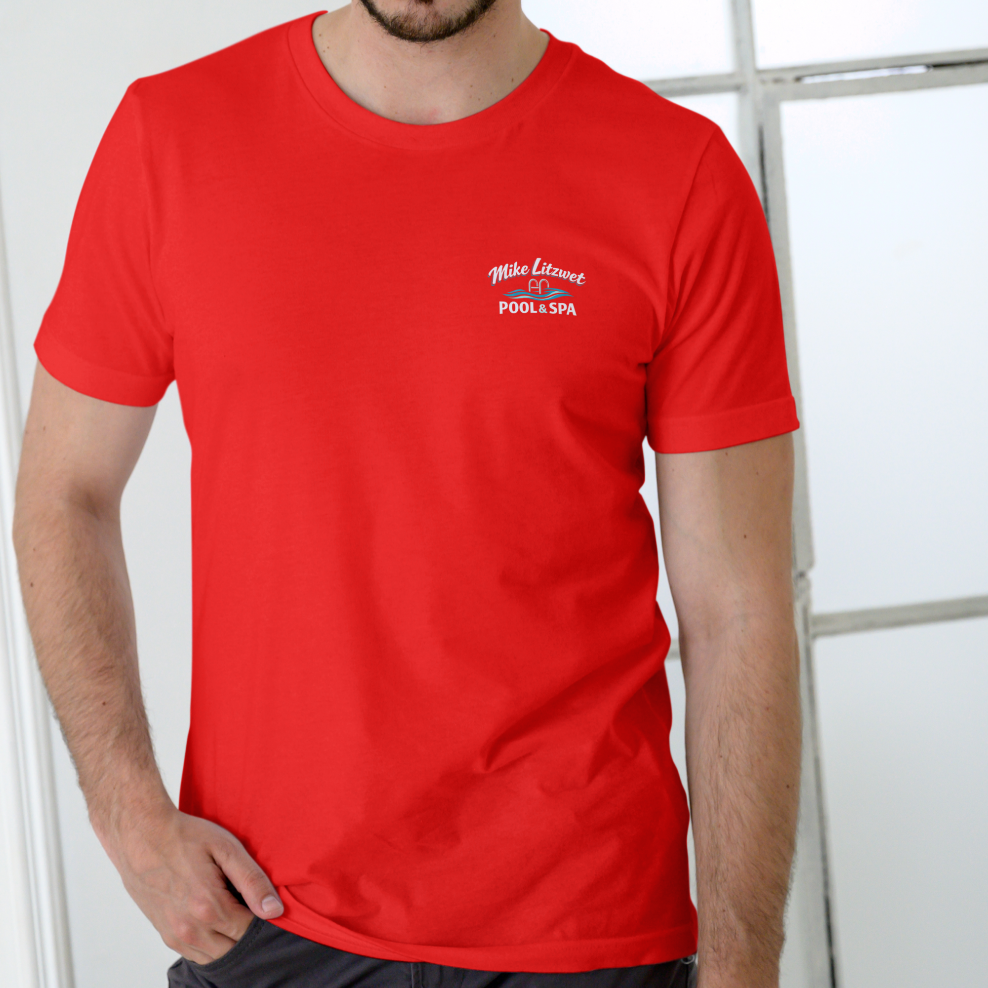 Mike Litzwet Pool and Spa Funny T-Shirt – Unisex Cotton Graphic Tee