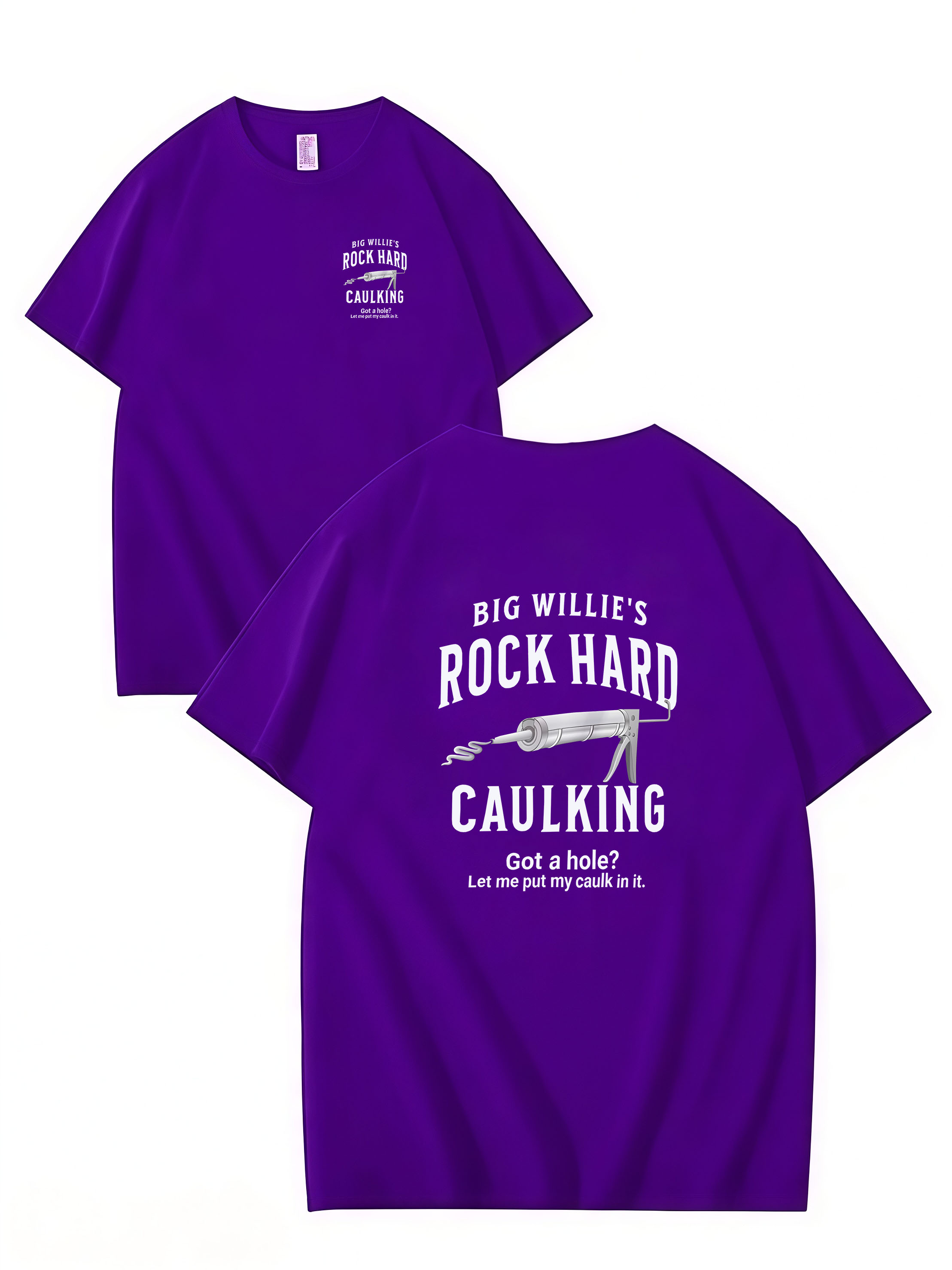 ROCK HARD CAULKING SERVICE, BIG WILLIES, T-SHIRT, UNISEX, COTTON