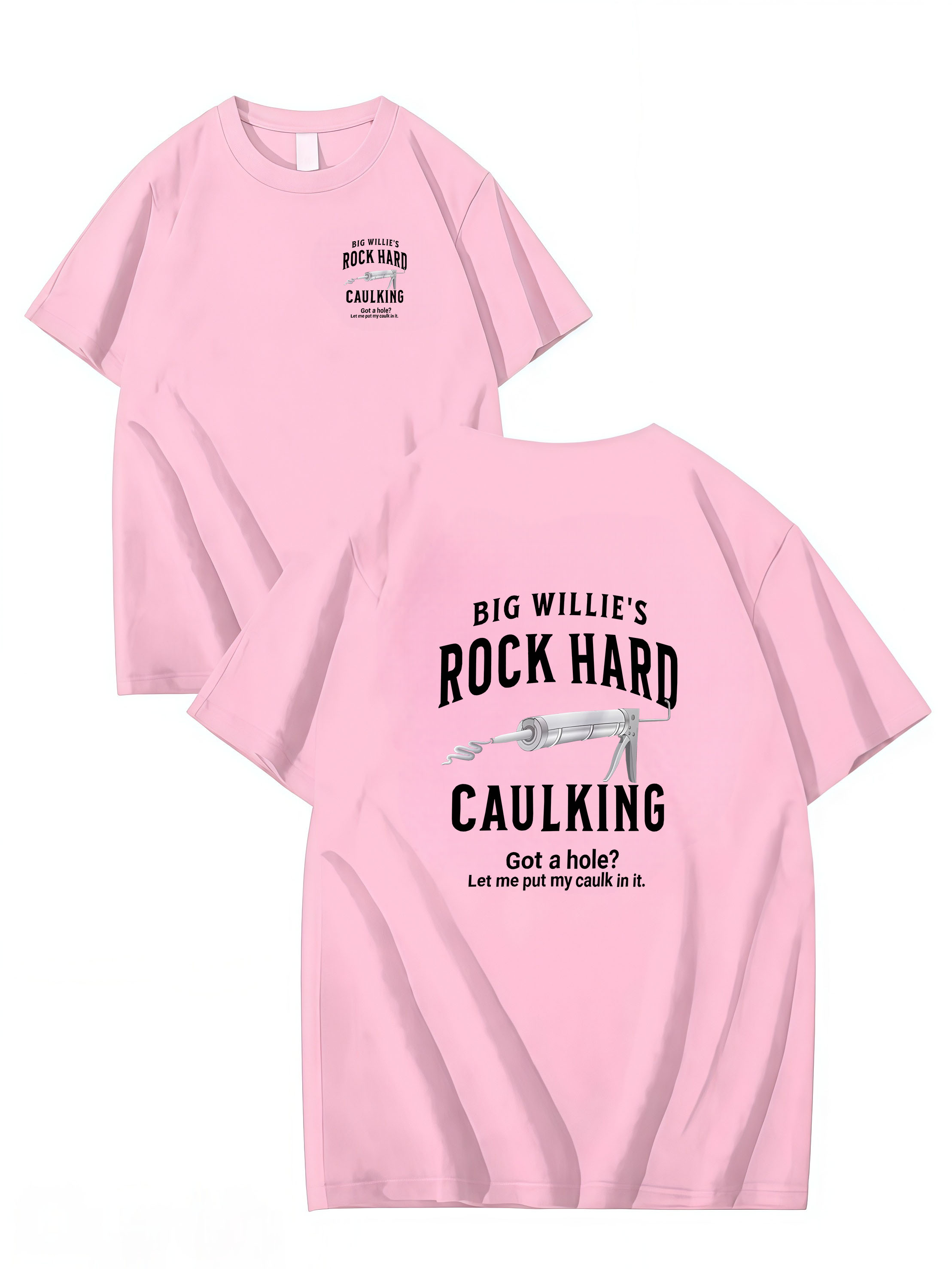 ROCK HARD CAULKING SERVICE, BIG WILLIES, T-SHIRT, UNISEX, COTTON