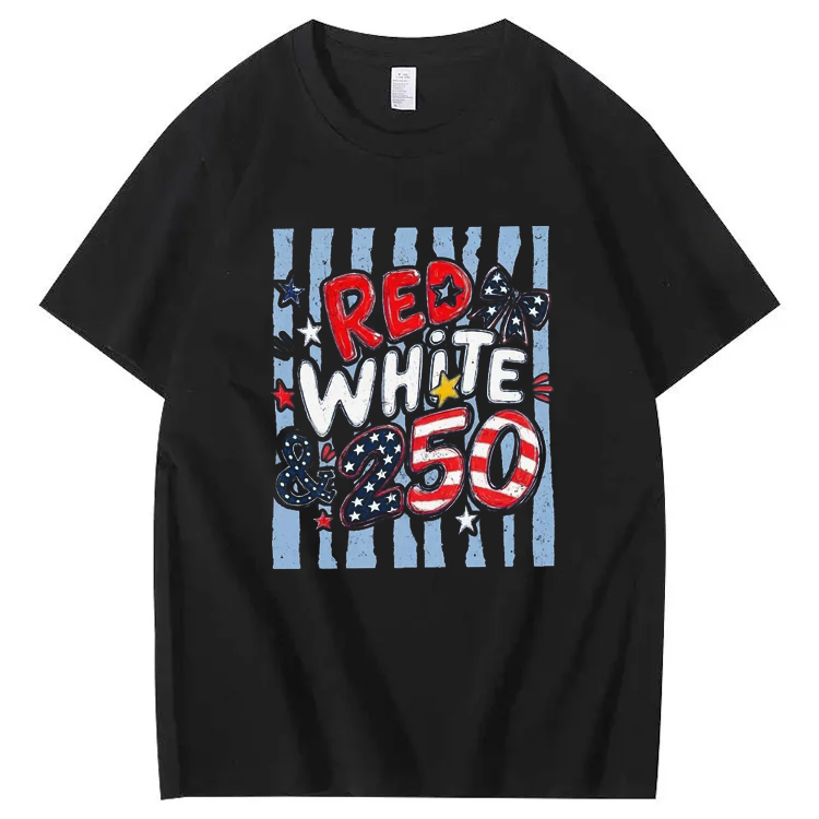 250th Anniversary Shirt – Red White and 250 Patriotic 4th of July Tee