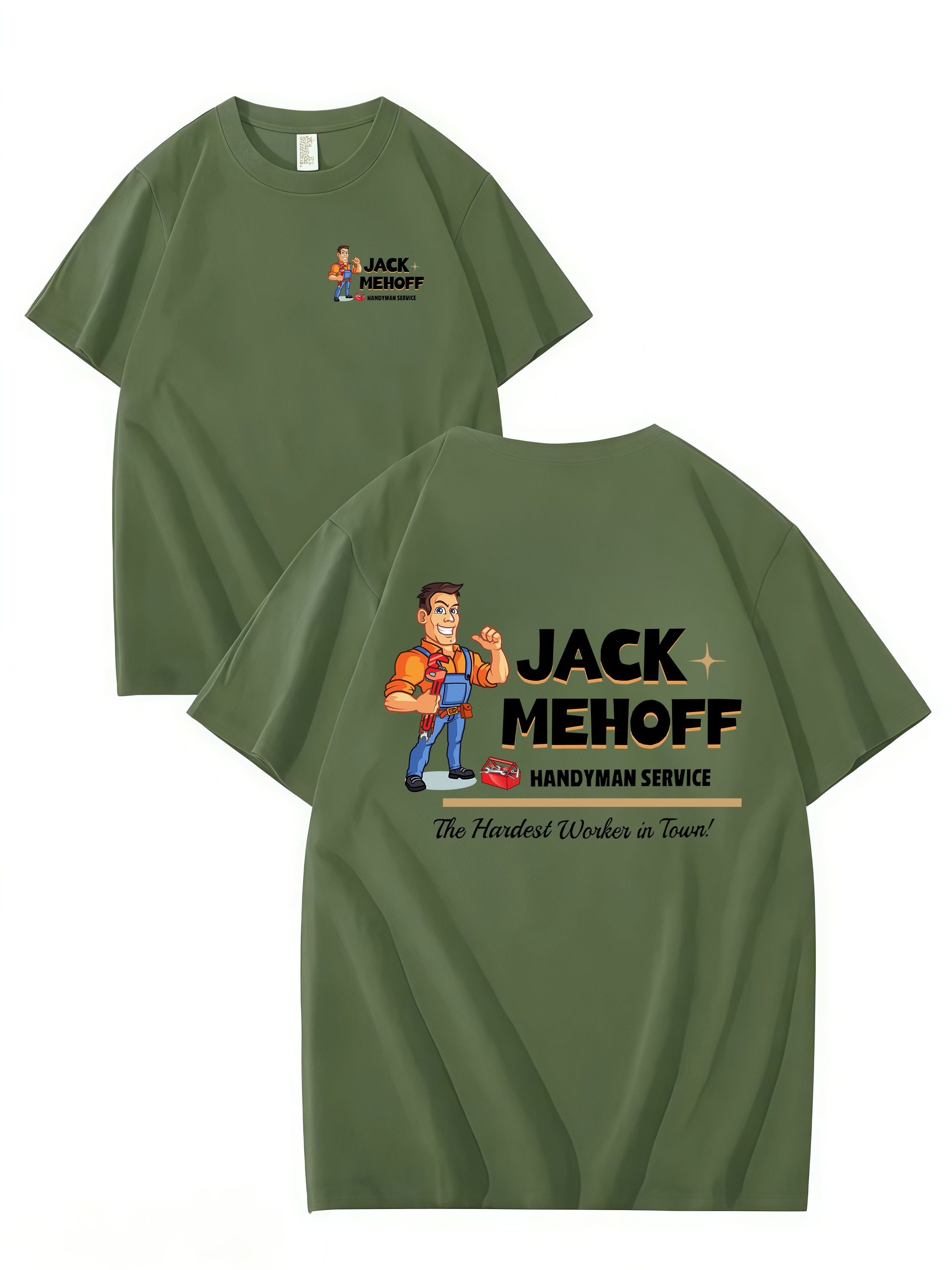 Jack Mehoff Handyman Funny T-Shirt – Adult Humor Joke Tee – Unisex Cotton Shirt