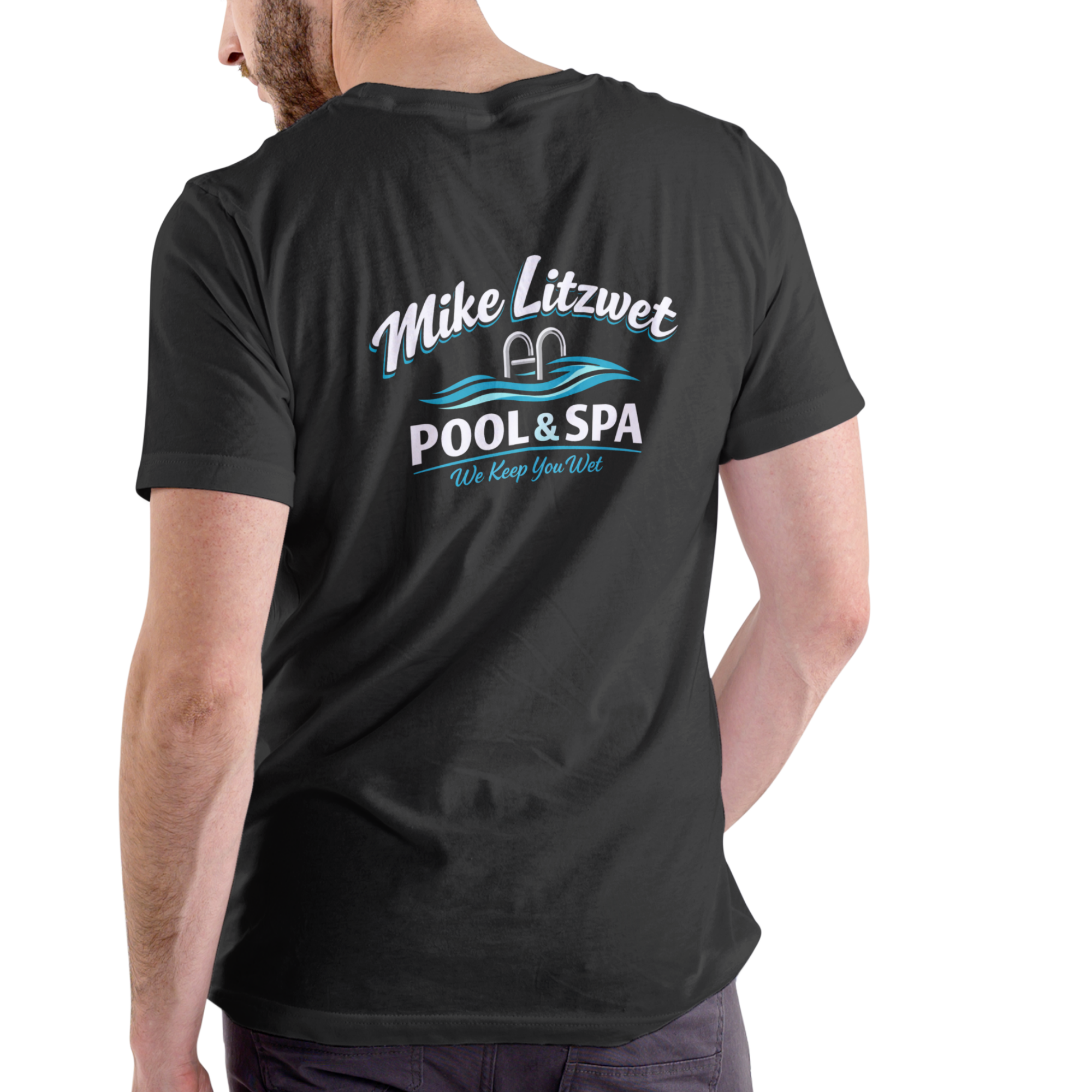 Mike Litzwet Pool and Spa Funny T-Shirt – Unisex Cotton Graphic Tee