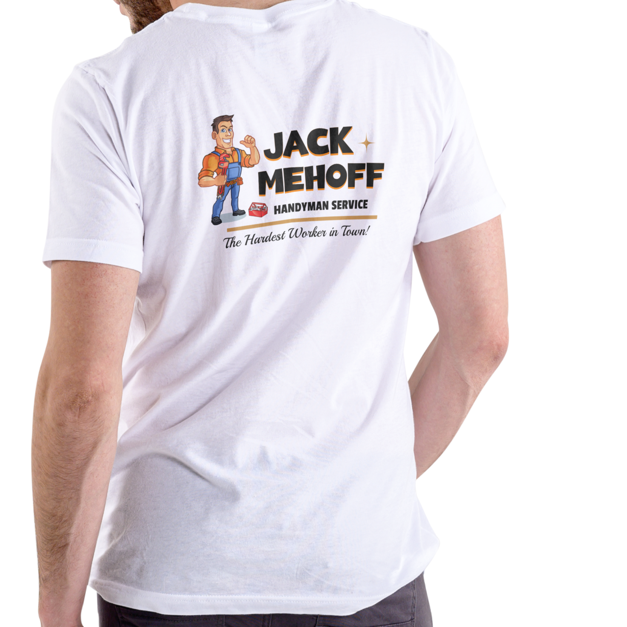 Jack Mehoff Handyman Funny T-Shirt – Adult Humor Joke Tee – Unisex Cotton Shirt