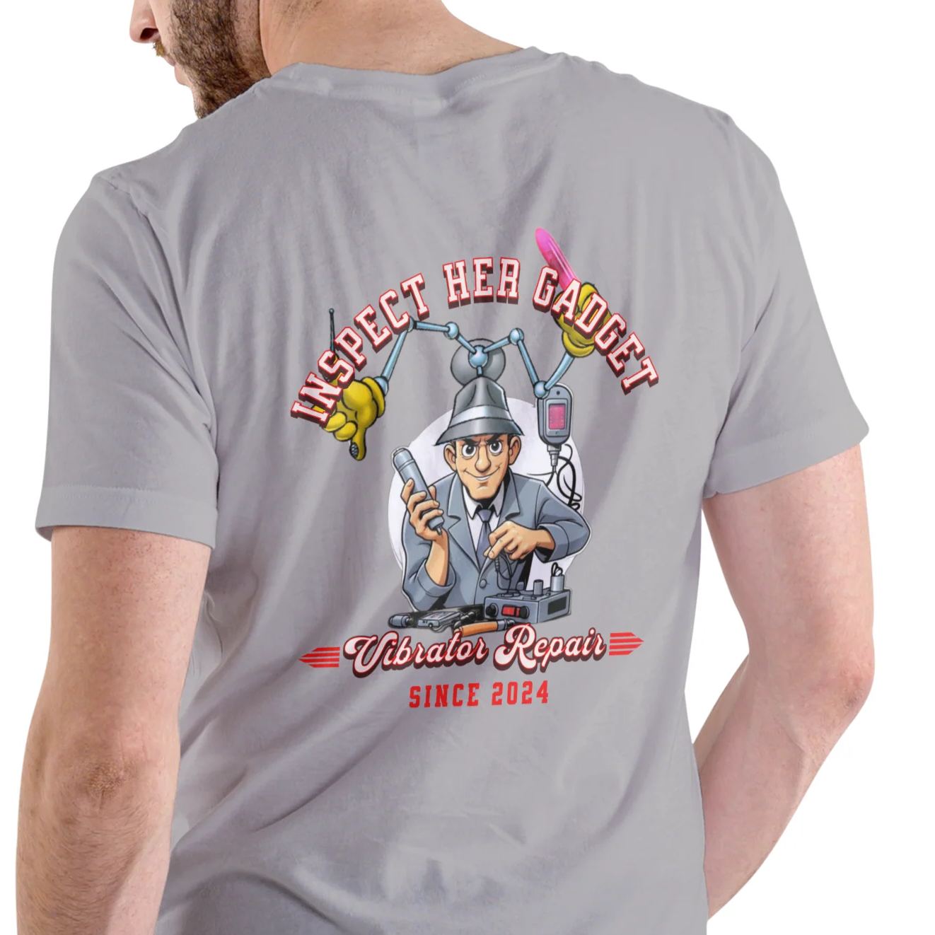 INSPECT HER GADGET VIBRATOR REPAIR, T-SHIRT, UNISEX, COTTON