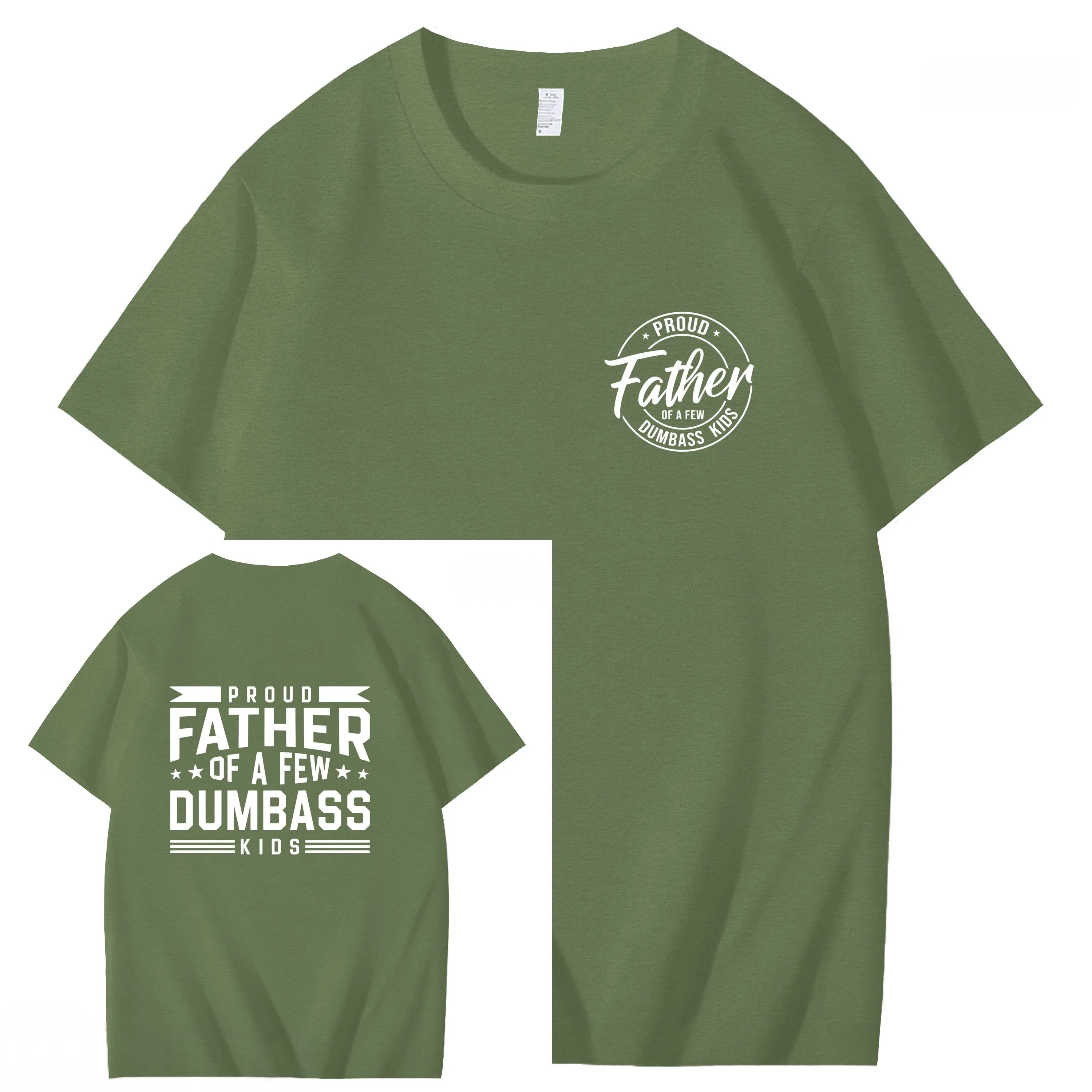 Proud Father Of A Few Dumbass Kids Funny Art Pattern Print T-Shirt