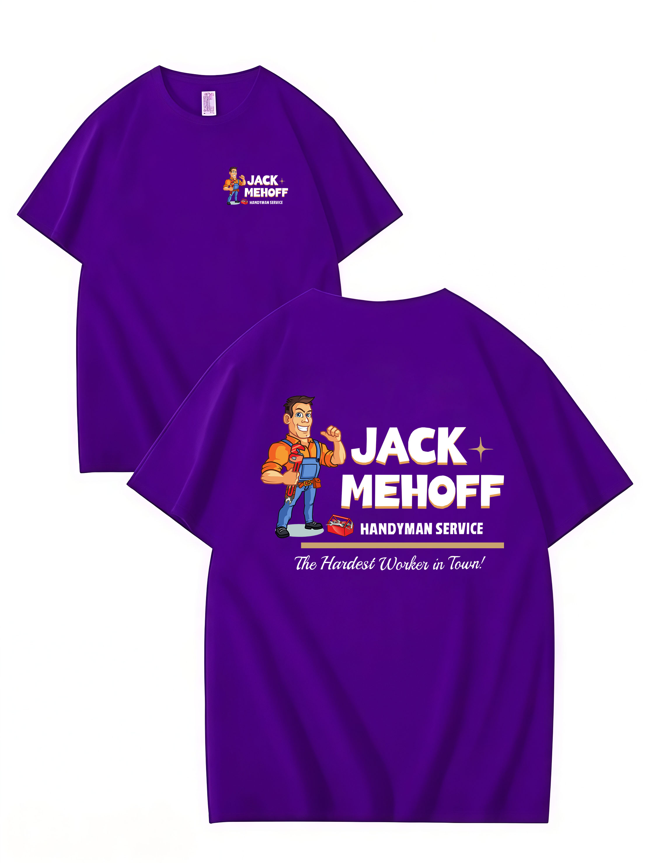 Jack Mehoff Handyman Funny T-Shirt – Adult Humor Joke Tee – Unisex Cotton Shirt