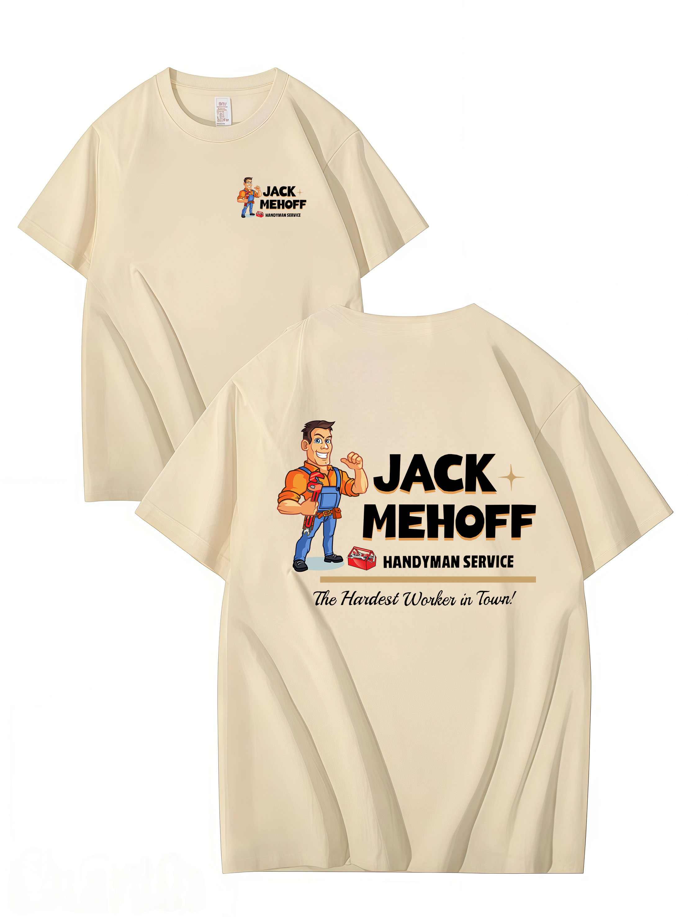 Jack Mehoff Handyman Funny T-Shirt – Adult Humor Joke Tee – Unisex Cotton Shirt