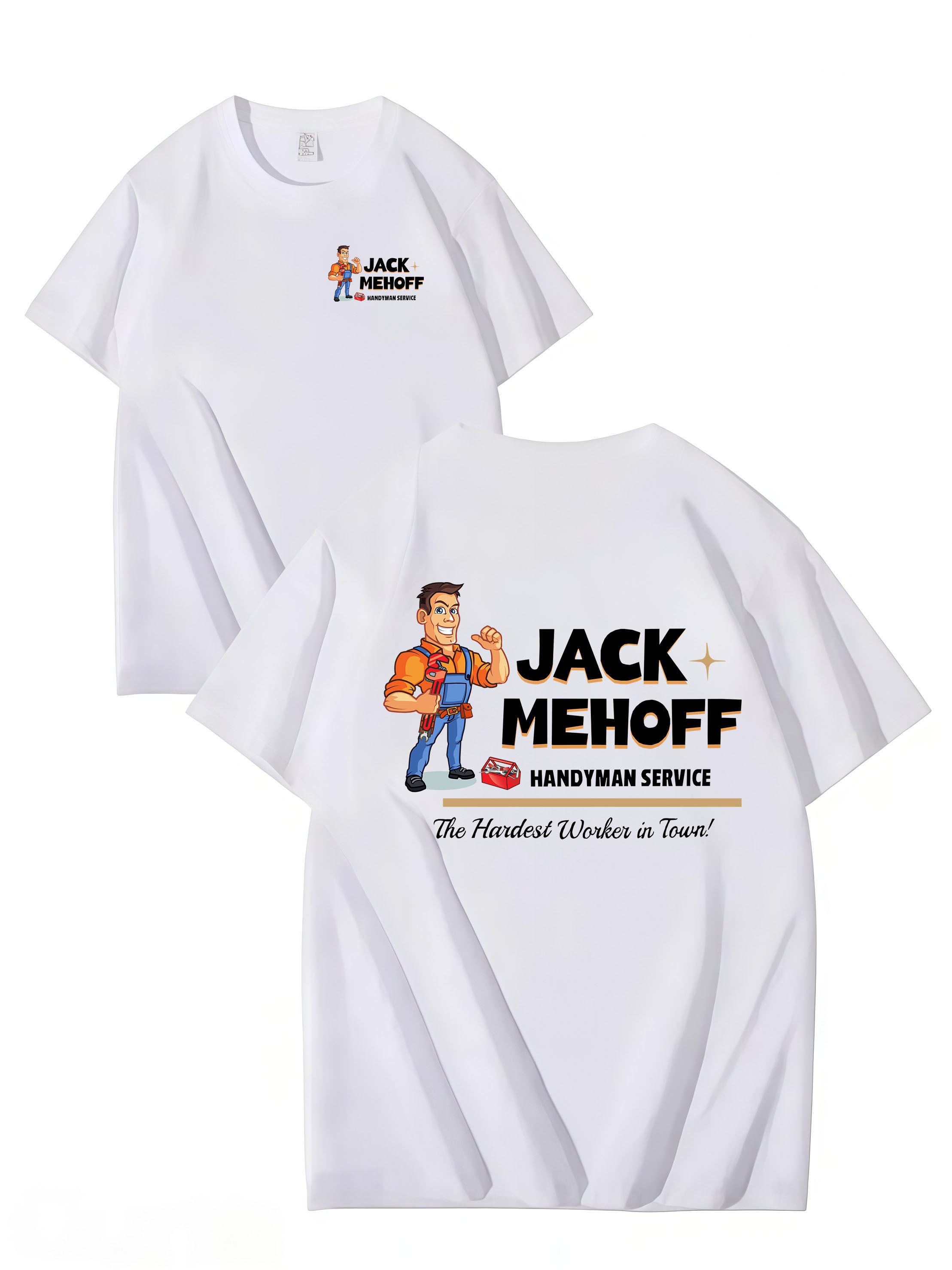 Jack Mehoff Handyman Funny T-Shirt – Adult Humor Joke Tee – Unisex Cotton Shirt