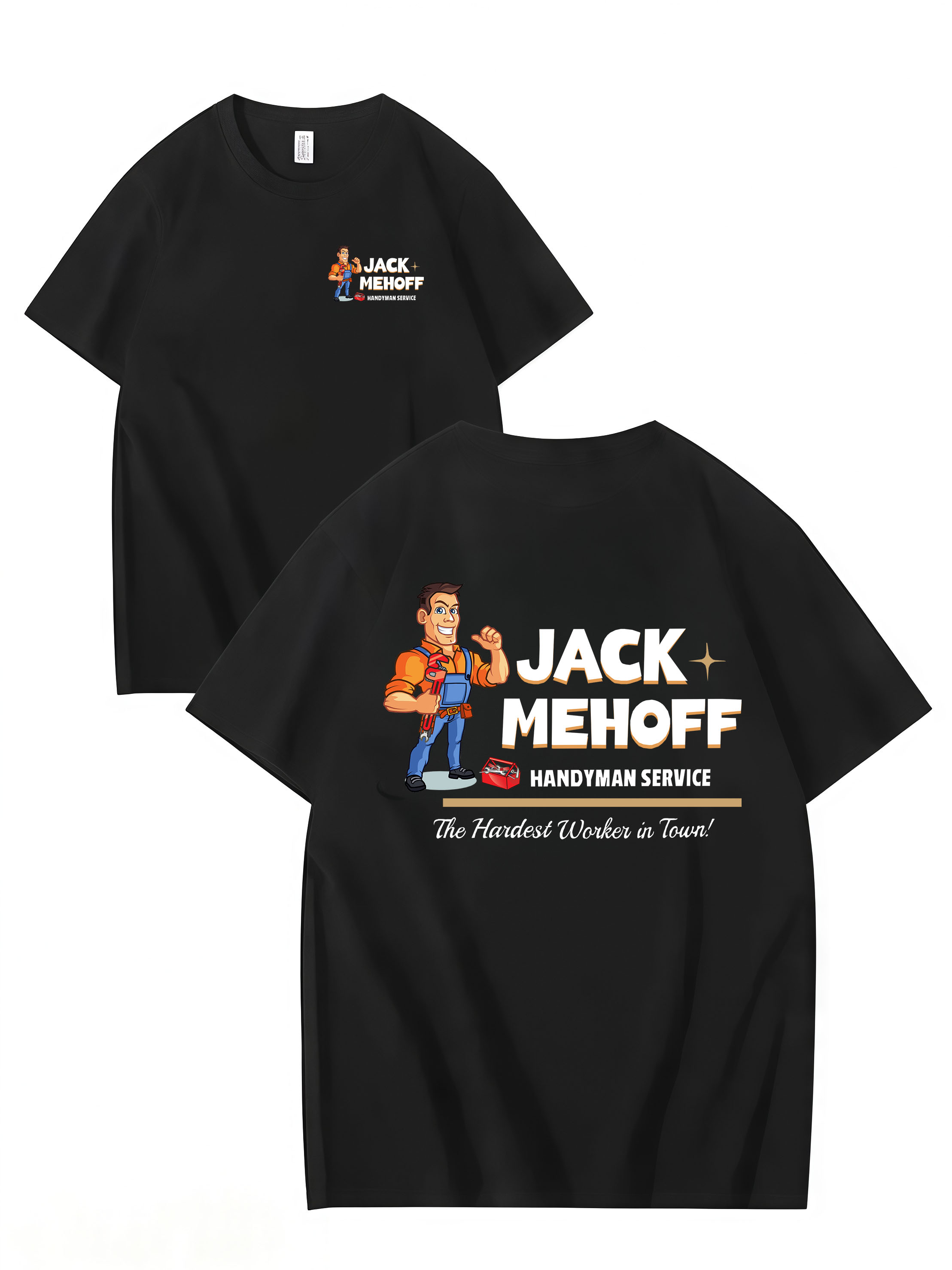 Jack Mehoff Handyman Funny T-Shirt – Adult Humor Joke Tee – Unisex Cotton Shirt