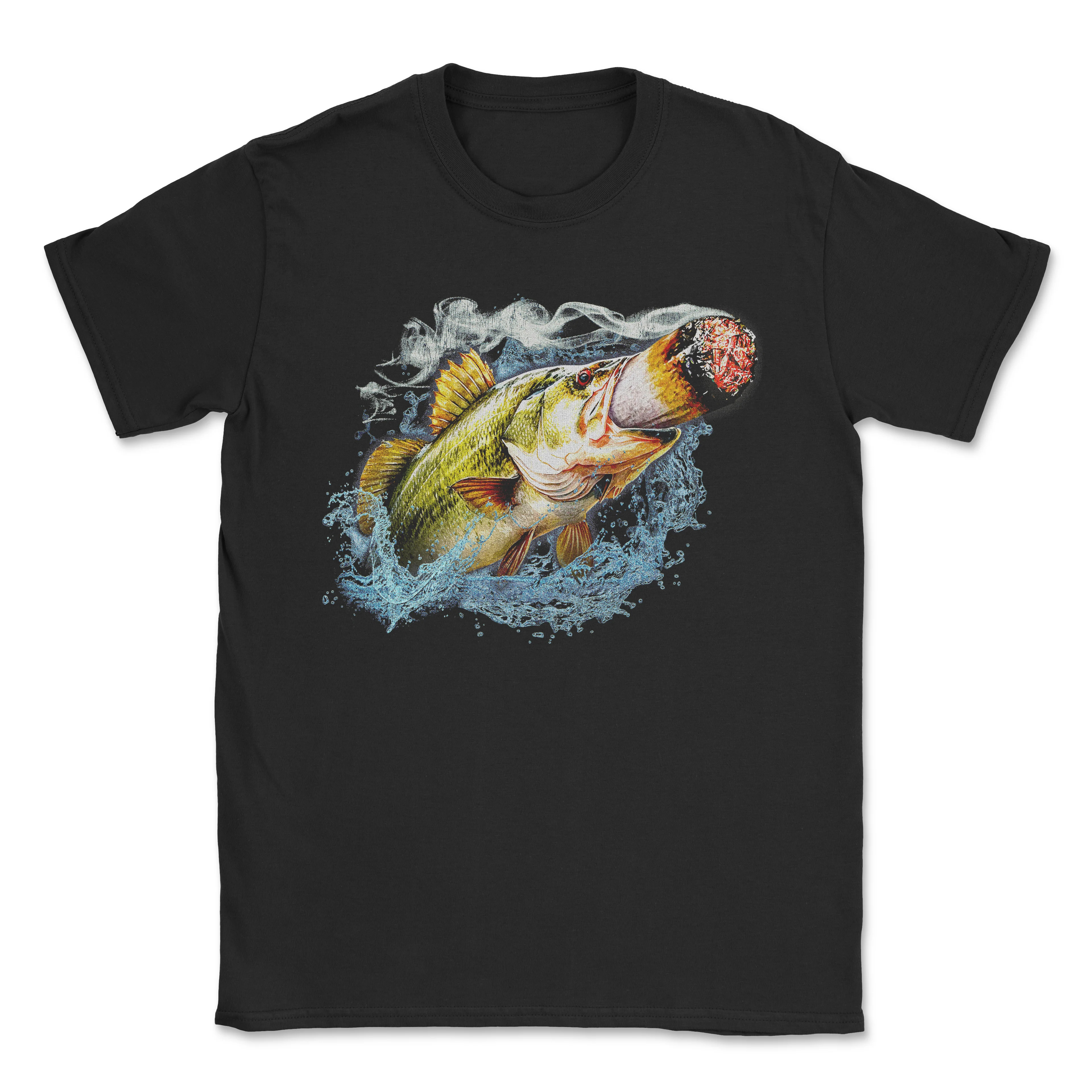 Fish smokin a bigass doink – Funny T-Shirt | Unisex Cotton Tee