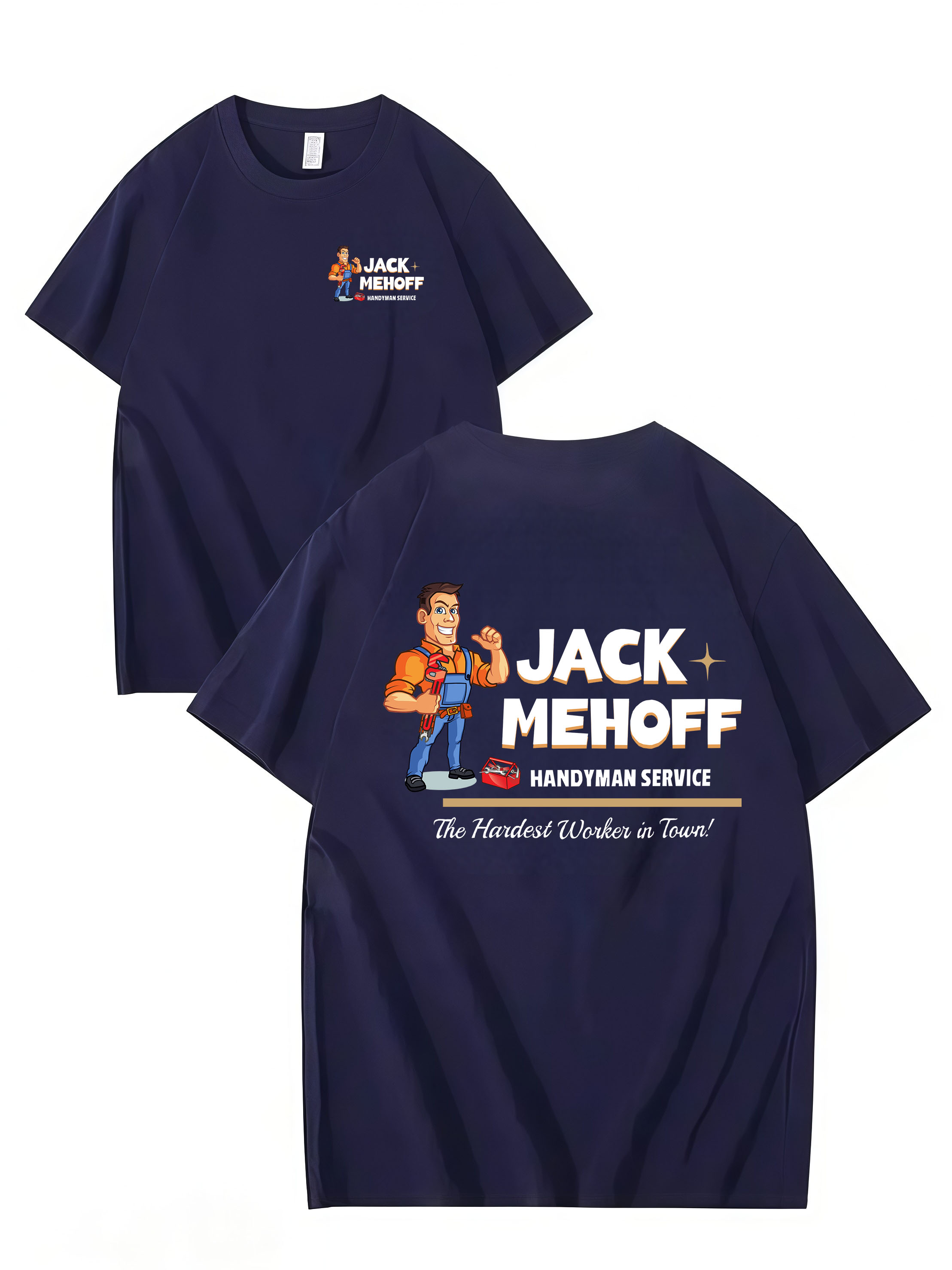Jack Mehoff Handyman Funny T-Shirt – Adult Humor Joke Tee – Unisex Cotton Shirt