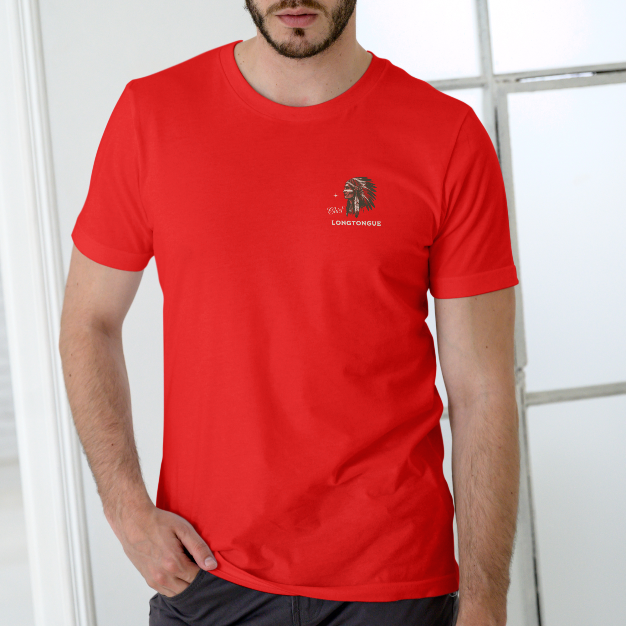 I’M CHIEF LONGTONGUE FROM THE LICKATWAT TRIBE – Funny T-Shirt (Unisex Cotton)