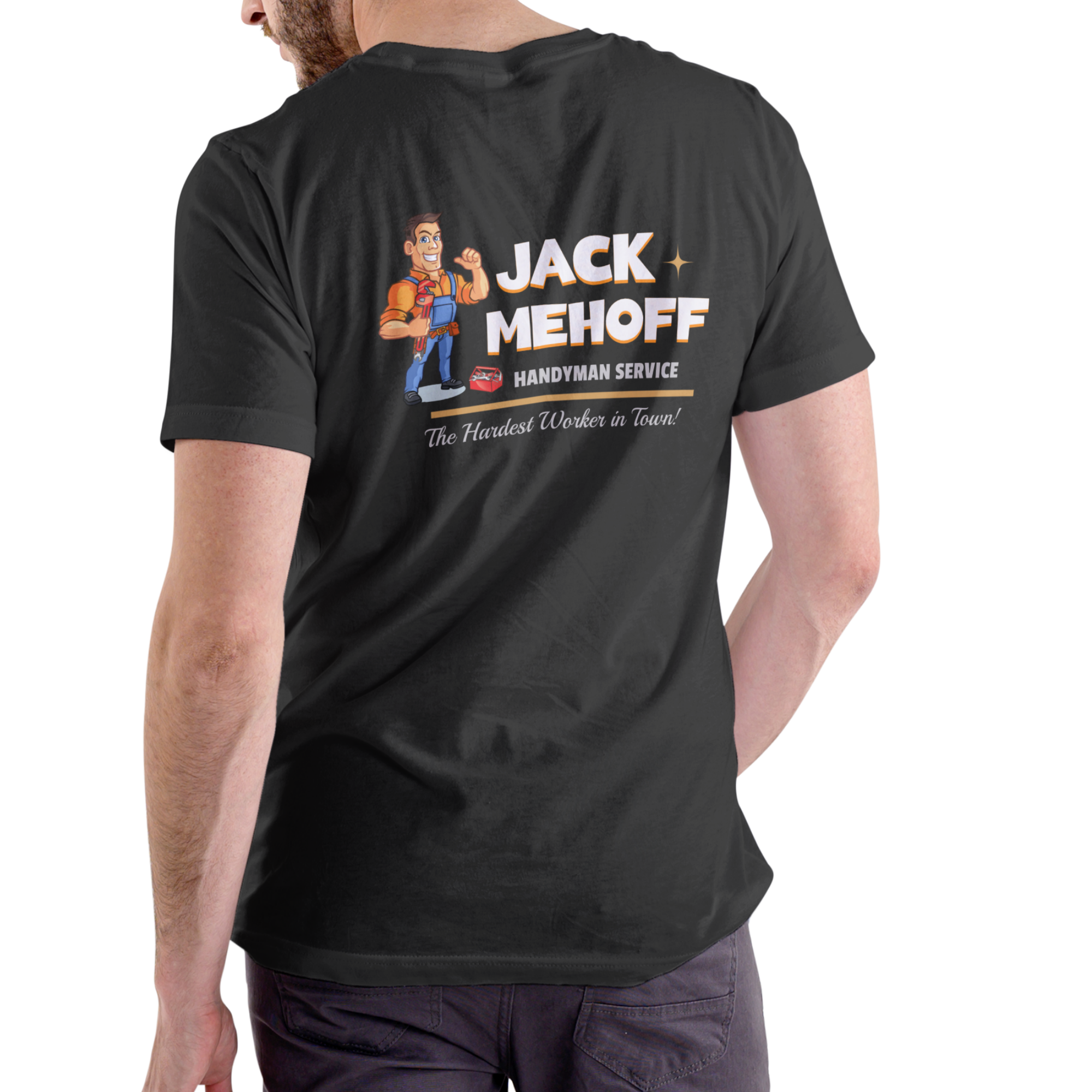 Jack Mehoff Handyman Funny T-Shirt – Adult Humor Joke Tee – Unisex Cotton Shirt