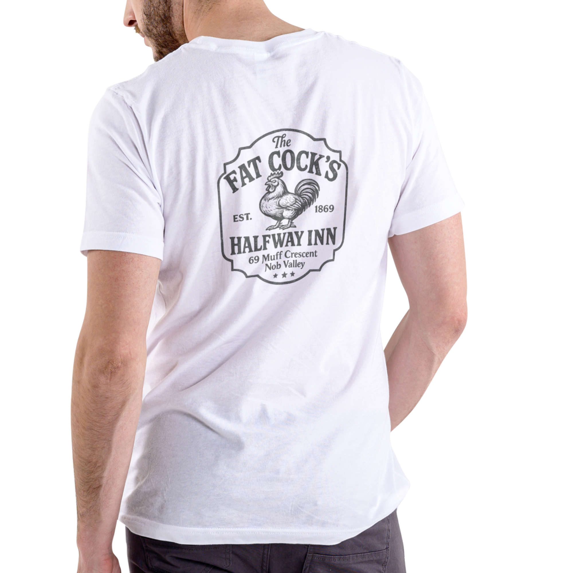 FAT COCKS HALFWAY INN – Funny T-Shirt
