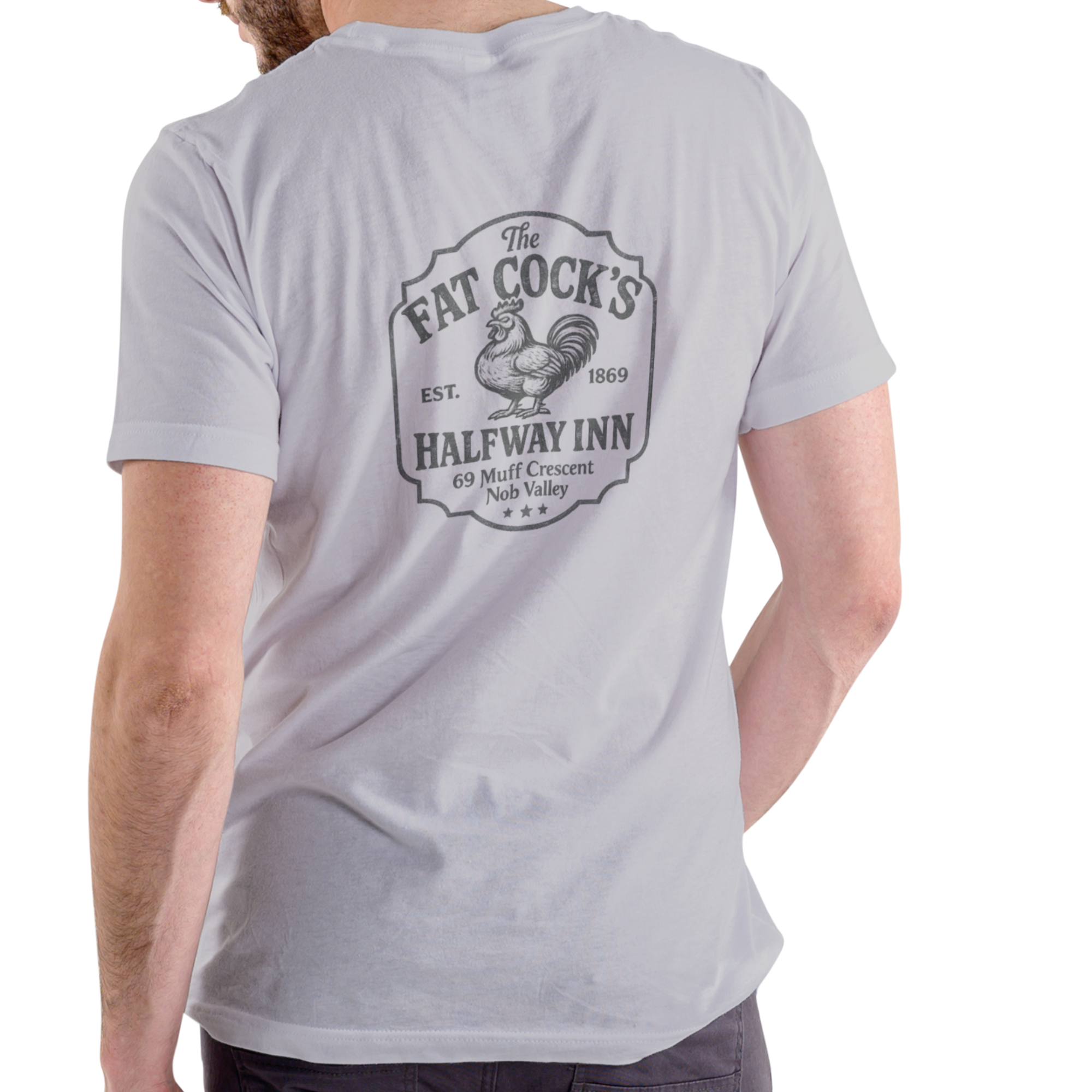 FAT COCKS HALFWAY INN – Funny T-Shirt