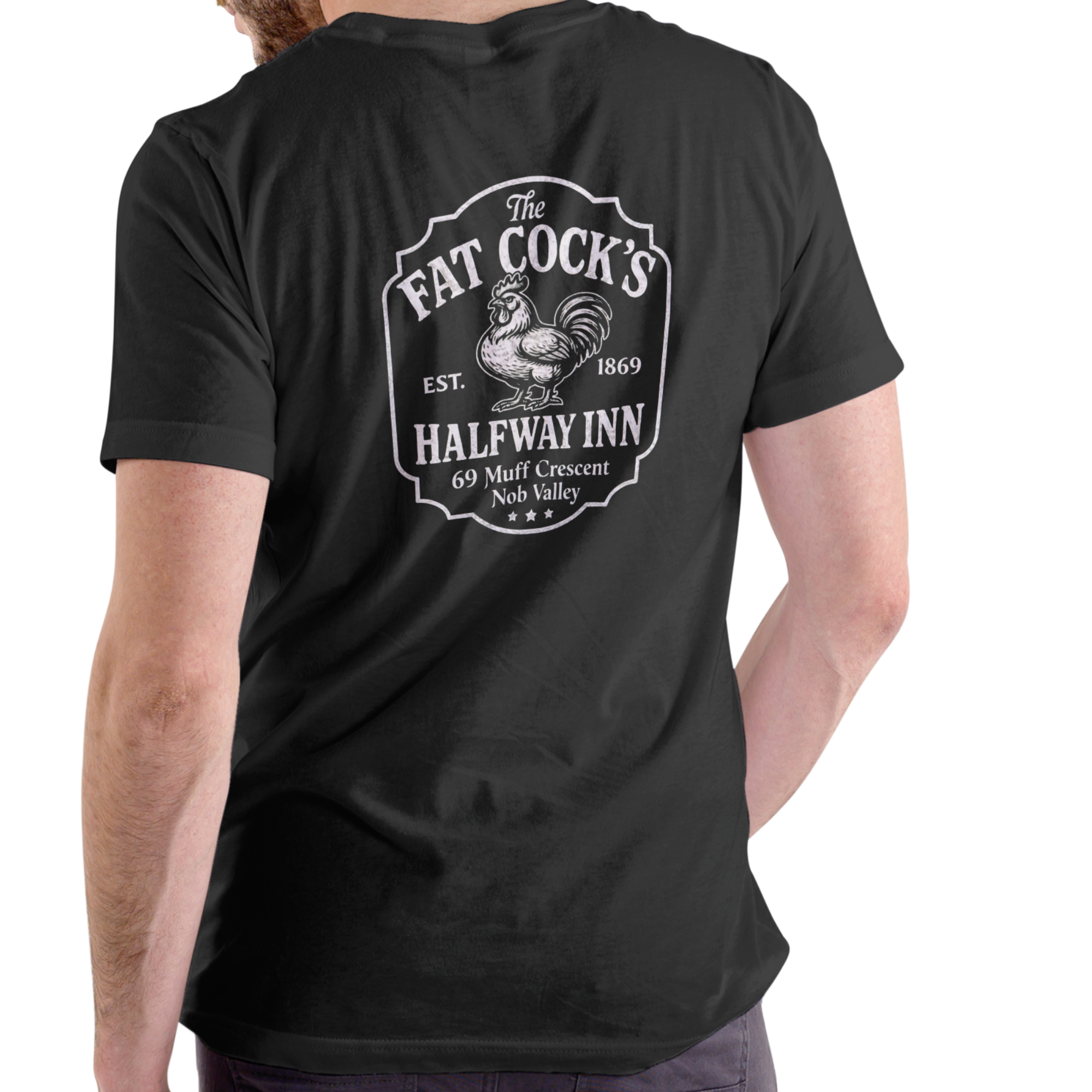 FAT COCKS HALFWAY INN – Funny T-Shirt