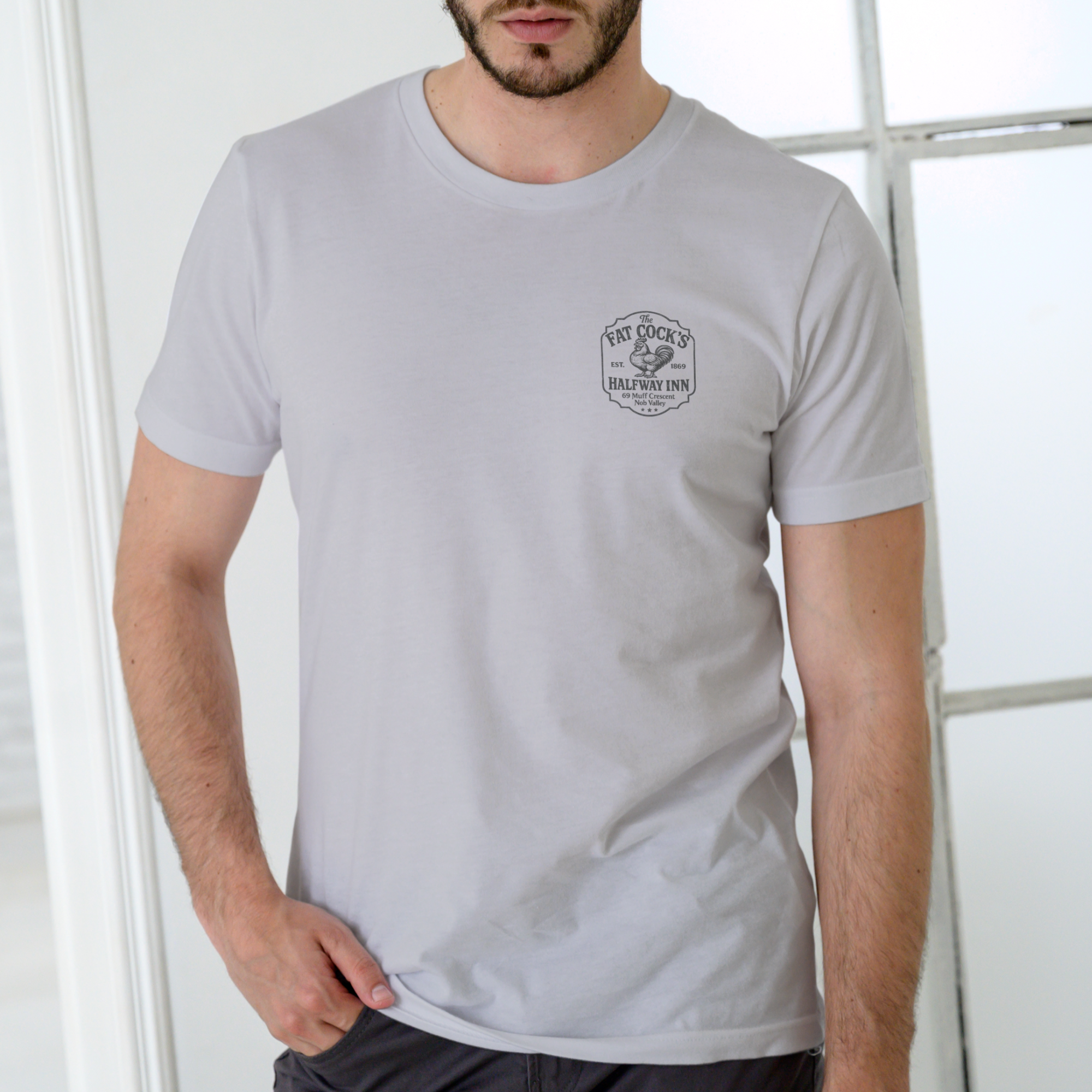 FAT COCKS HALFWAY INN – Funny T-Shirt