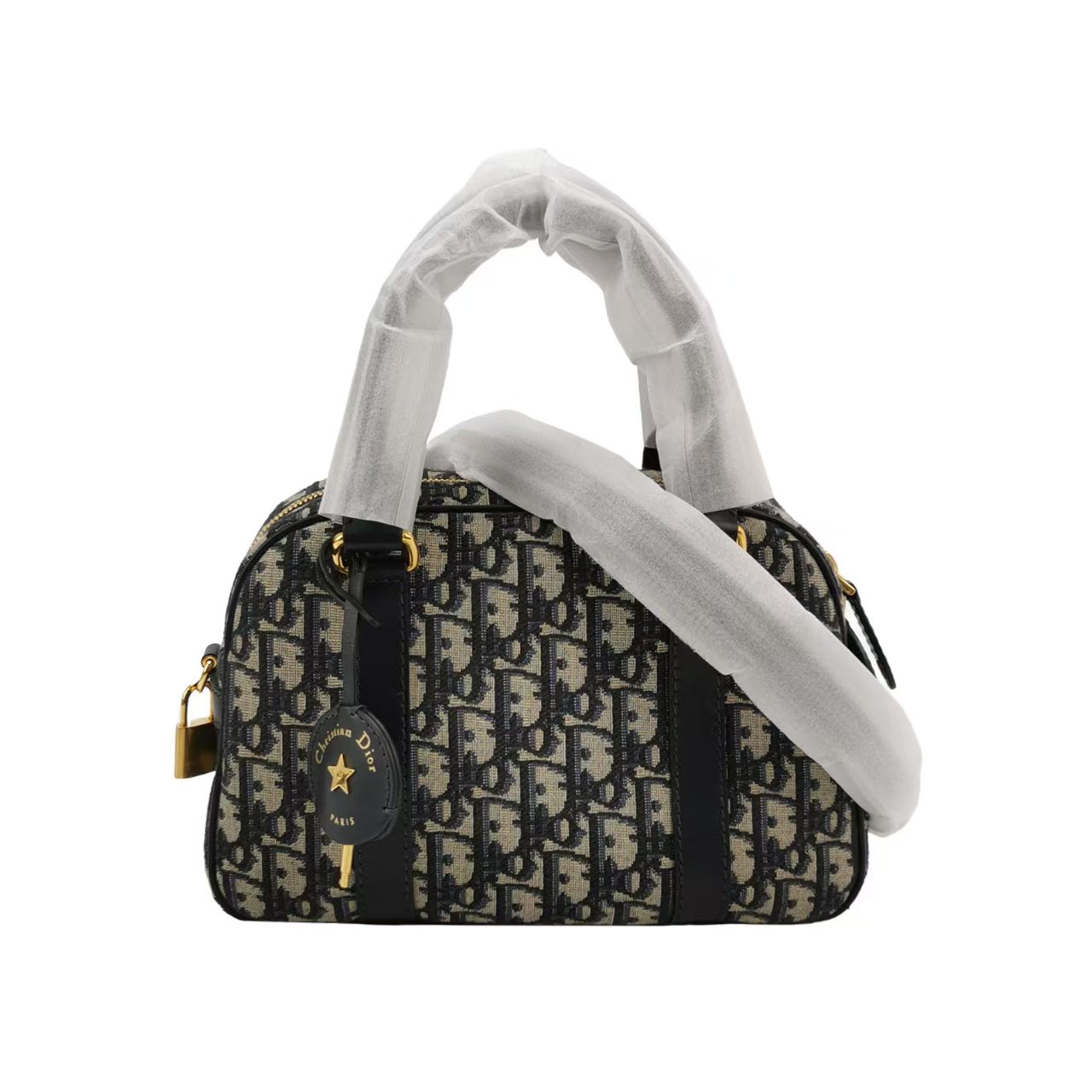 Dior Vibe Medium Bowling Bag in Oblique Canvas & Calfskin, Shoulder/Crossbody Bag, 2024