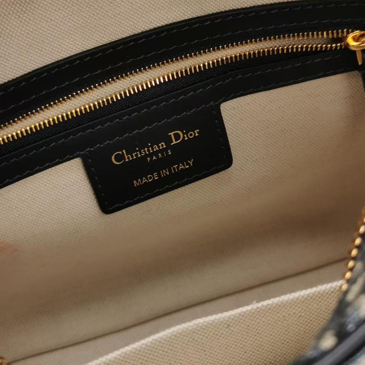 Dior Vibe Medium Bowling Bag in Oblique Canvas & Calfskin, Shoulder/Crossbody Bag, 2024