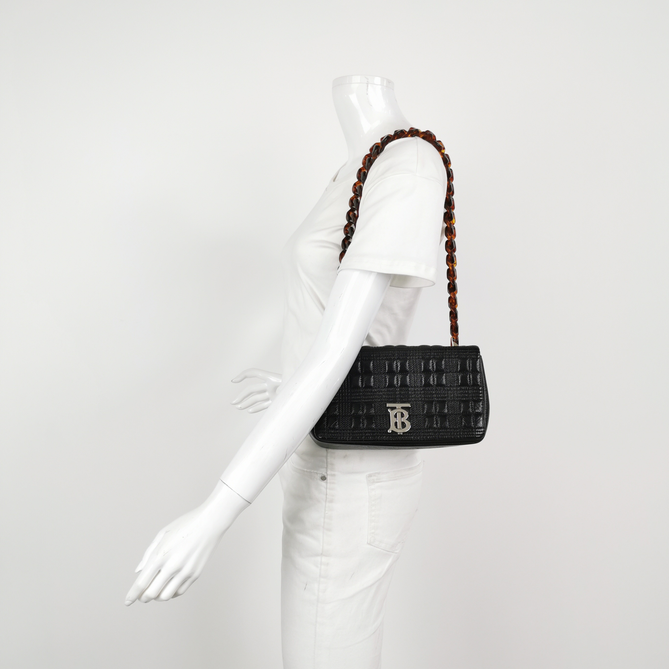 Burberry Lola Shoulder Bag Quilted Patent with Resin Small — alternate view