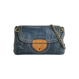 Prada Vitelloshine Chain Shoulder Bag Leather Navy — thumbnail 1