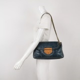 Prada Vitelloshine Chain Shoulder Bag Leather Navy — thumbnail 2