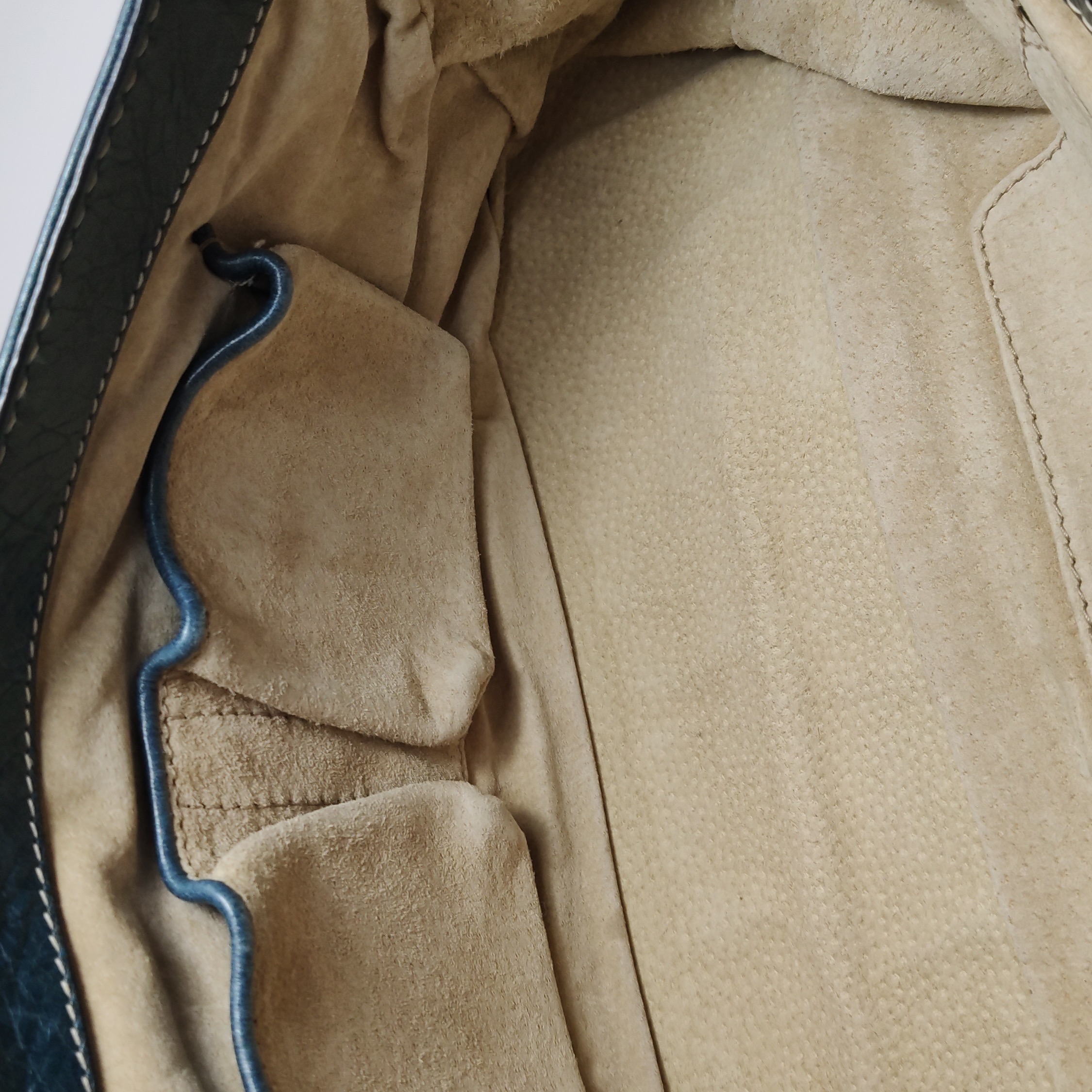 Prada Vitelloshine Chain Shoulder Bag Leather Navy — photo 9 of 25