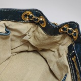 Prada Vitelloshine Chain Shoulder Bag Leather Navy — thumbnail 10