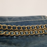 Prada Vitelloshine Chain Shoulder Bag Leather Navy — thumbnail 19