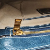 Prada Vitelloshine Chain Shoulder Bag Leather Navy — thumbnail 14