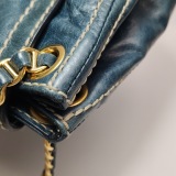 Prada Vitelloshine Chain Shoulder Bag Leather Navy — thumbnail 15
