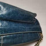 Prada Vitelloshine Chain Shoulder Bag Leather Navy — thumbnail 13