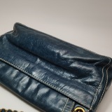 Prada Vitelloshine Chain Shoulder Bag Leather Navy — thumbnail 23