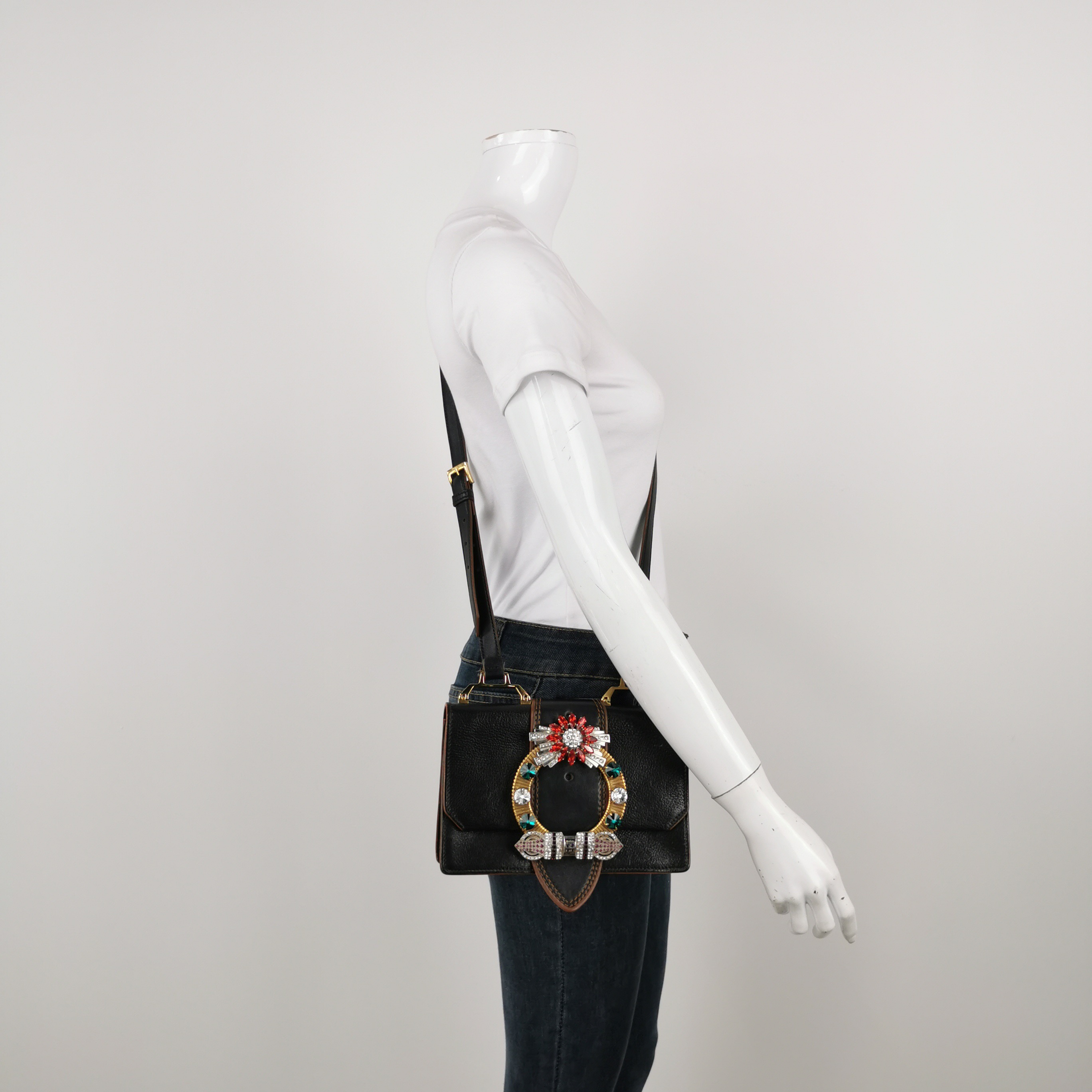 Miu Miu Dahlia Crossbody Bag Crystal Embellished Leather — alternate view