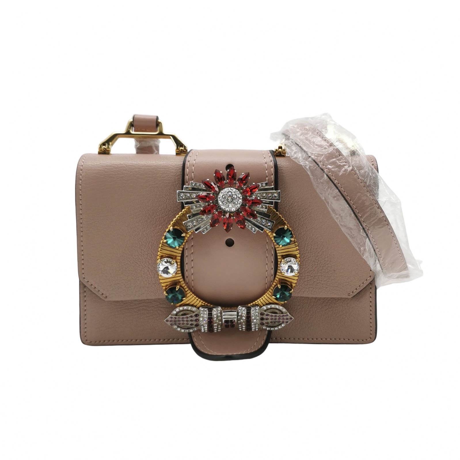 Miu Miu Dahlia Crossbody Bag Crystal Embellished Leather — photo 1 of 24