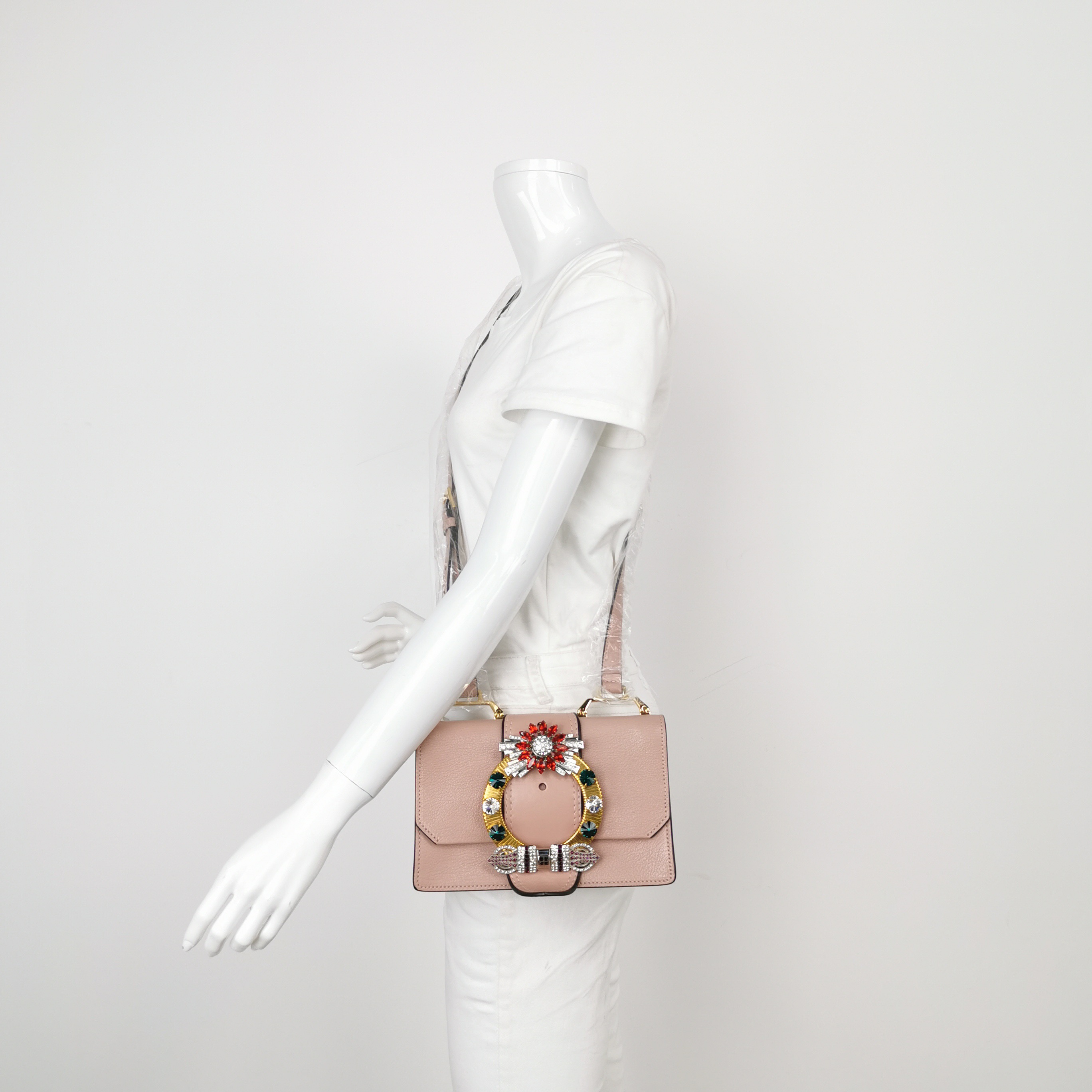 Miu Miu Dahlia Crossbody Bag Crystal Embellished Leather — alternate view