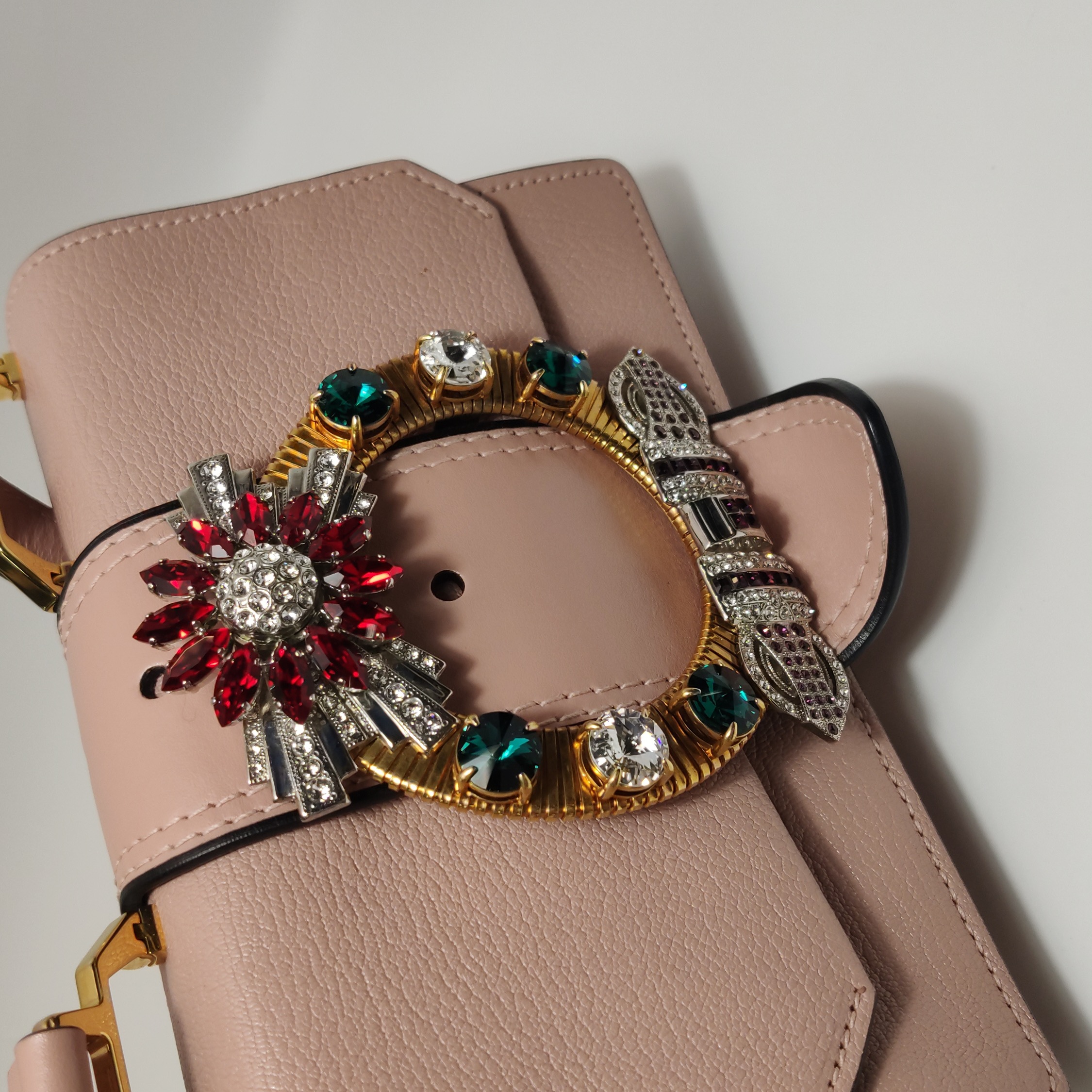 Miu Miu Dahlia Crossbody Bag Crystal Embellished Leather — photo 20 of 24