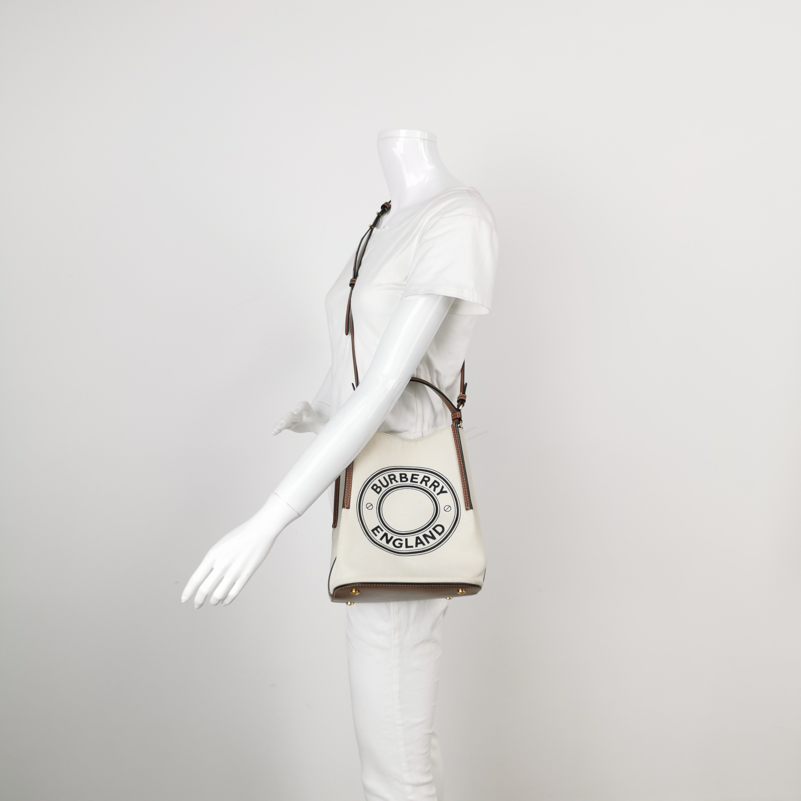 Burberry Peggy Logo Bucket Bag Canvas Small — alternate view