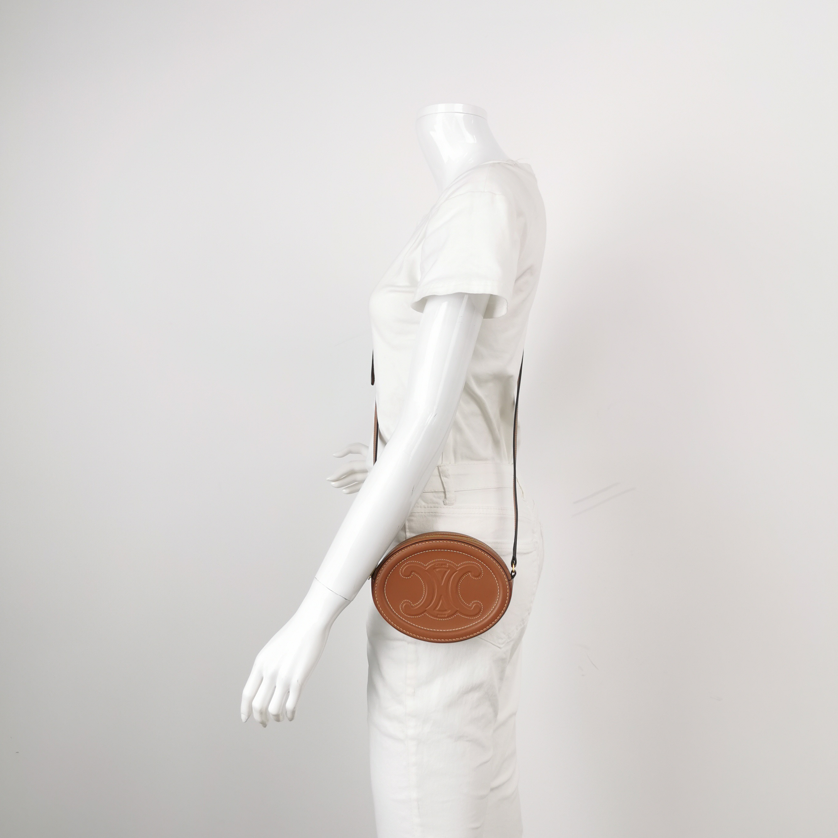 Celine Triomphe Oval Crossbody Bag Leather Mini — alternate view