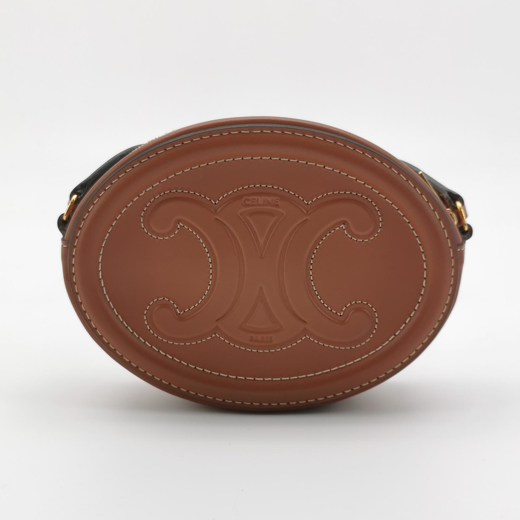 Celine Triomphe Oval Crossbody Bag Leather Mini — photo 5 of 12