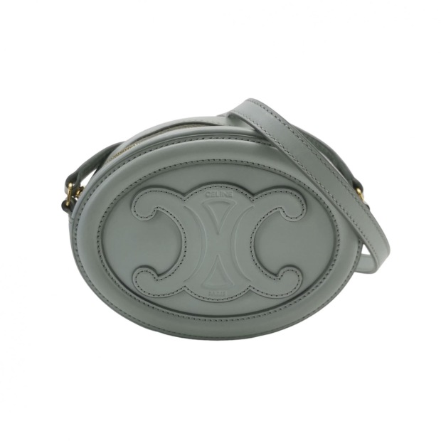 Celine Triomphe Oval Crossbody Bag Leather Mini — pre-owned, Vierlot