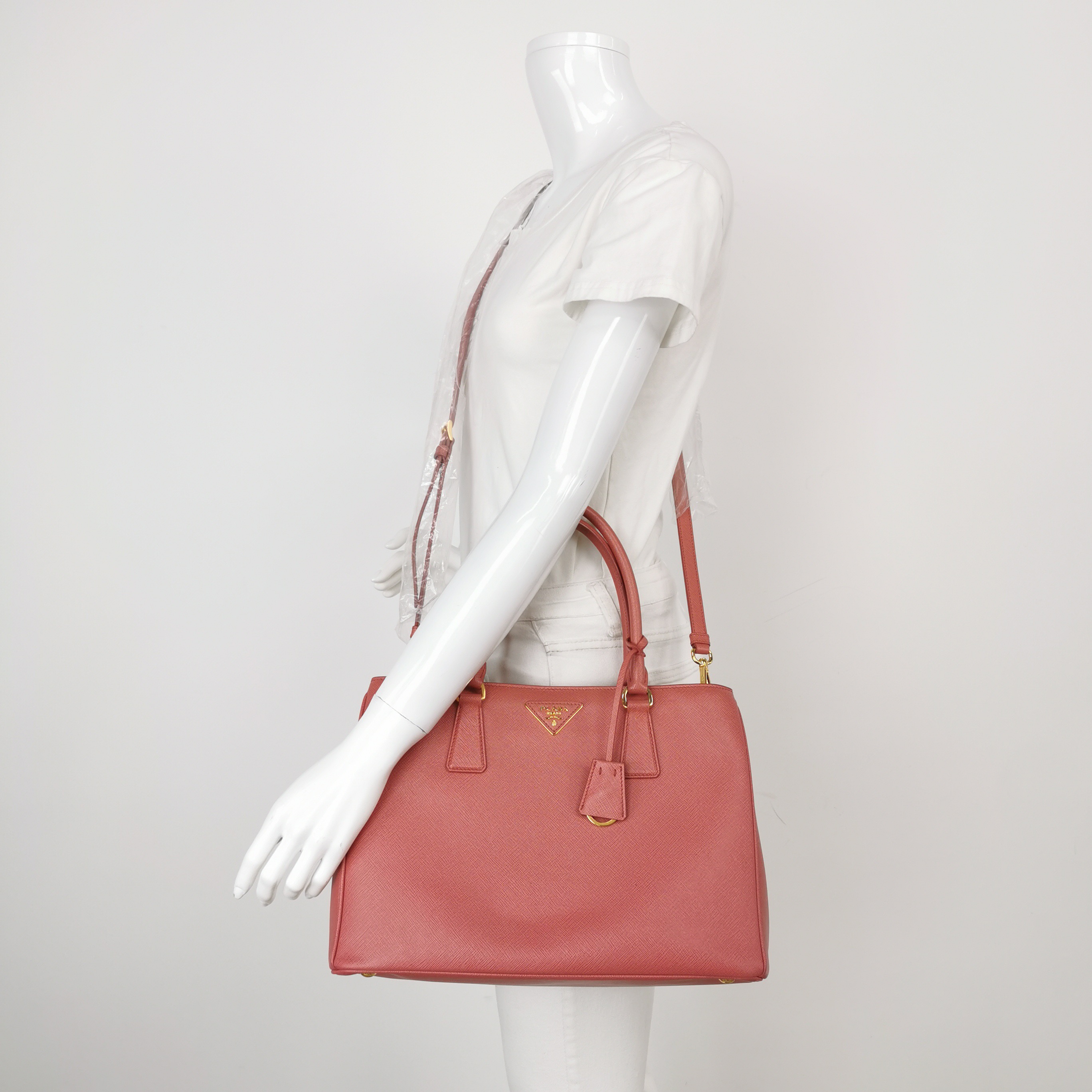 Prada Galleria Double Zip Tote Stitched City Calf Medium — alternate view