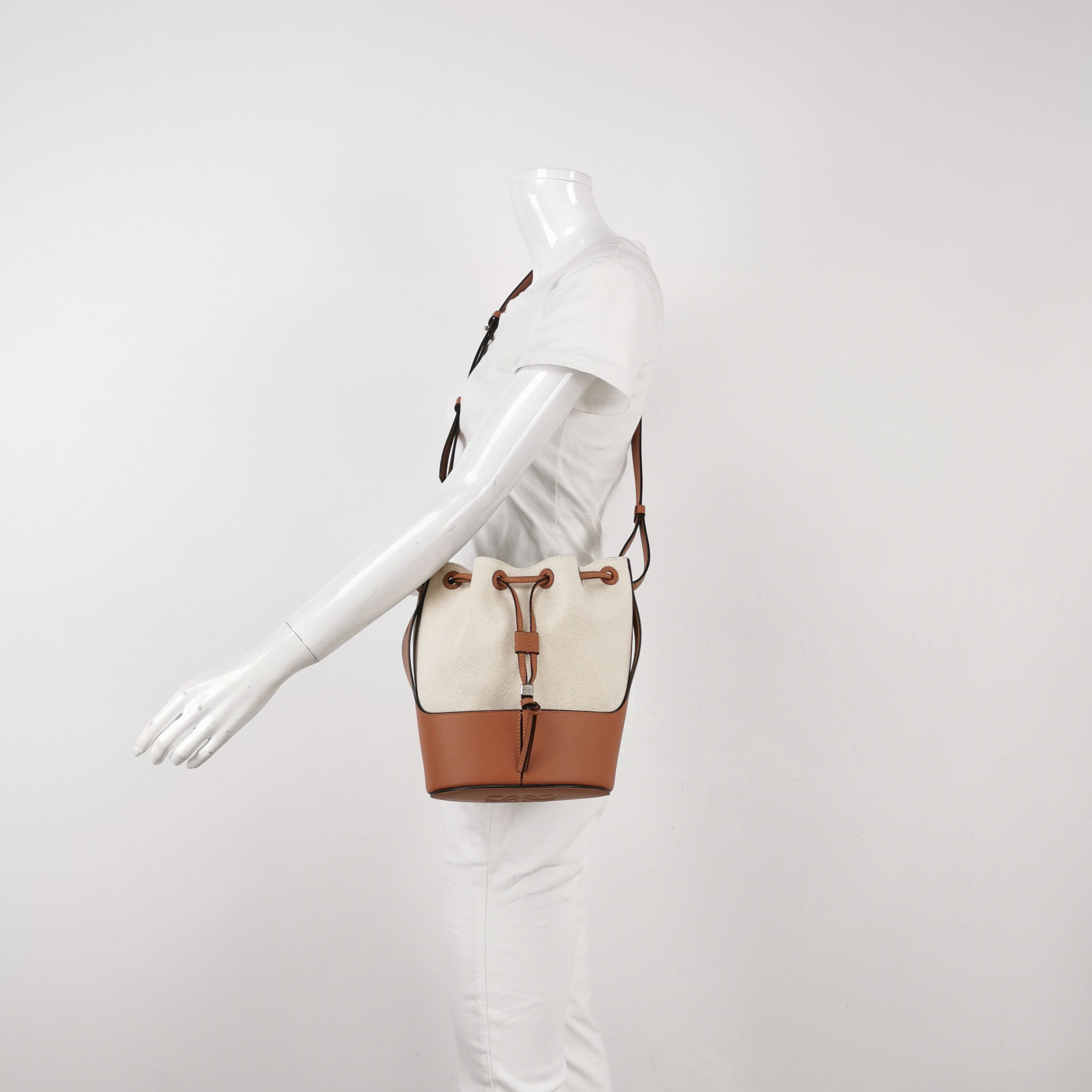 Loewe Balloon Bucket Bag Canvas and Leather Small — alternate view