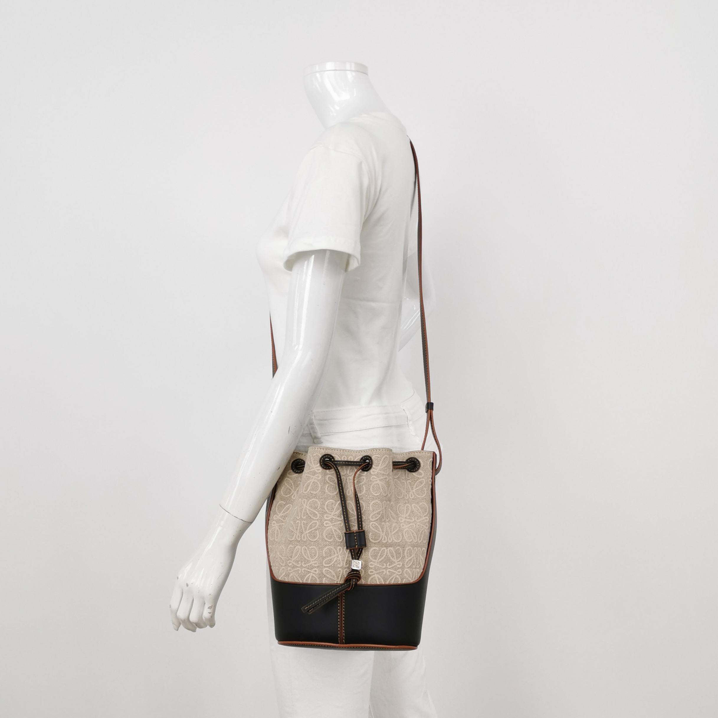 Loewe Balloon Bucket Bag Anagram Canvas and Leather Small — alternate view