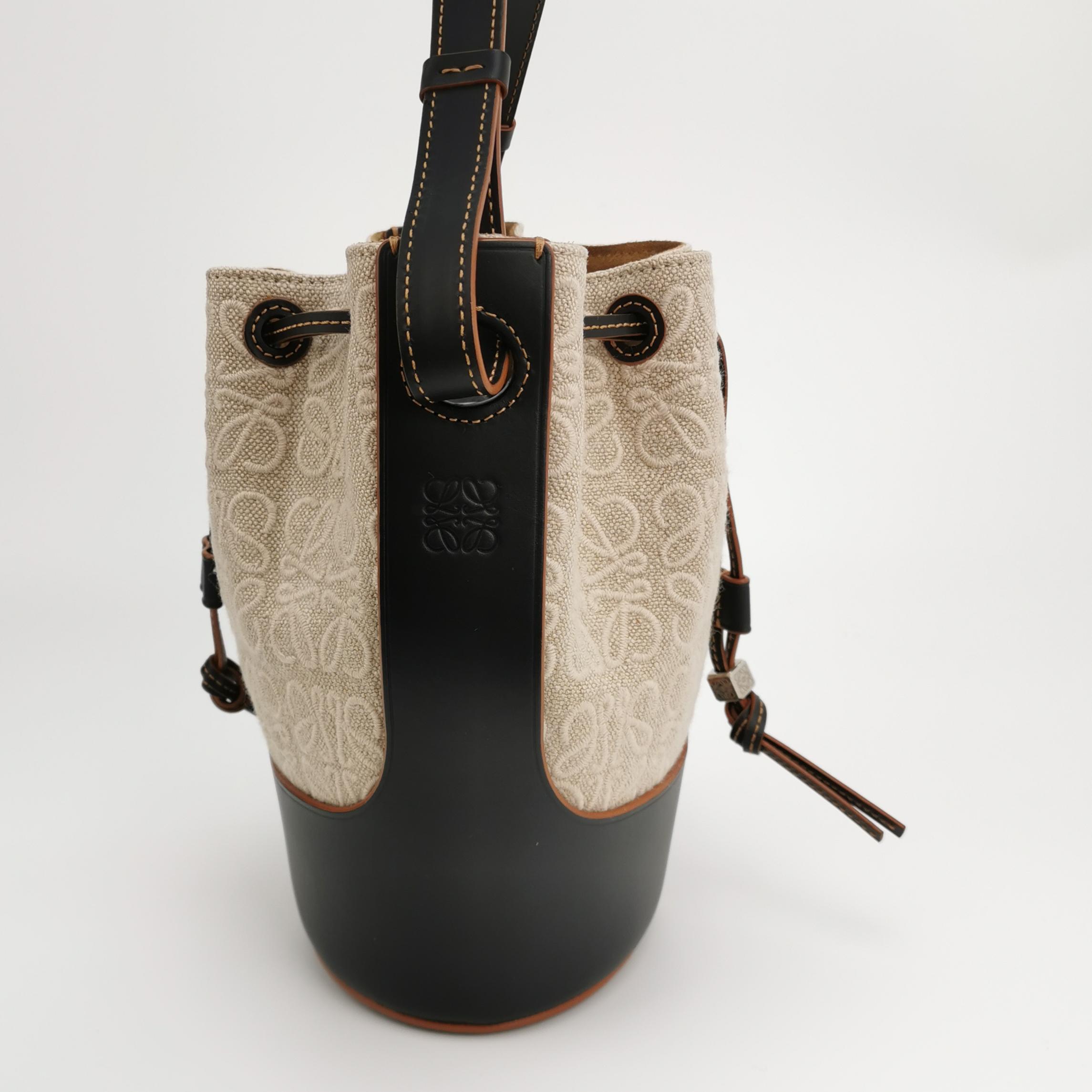 Loewe Balloon Bucket Bag Anagram Canvas and Leather Small — photo 4 of 16